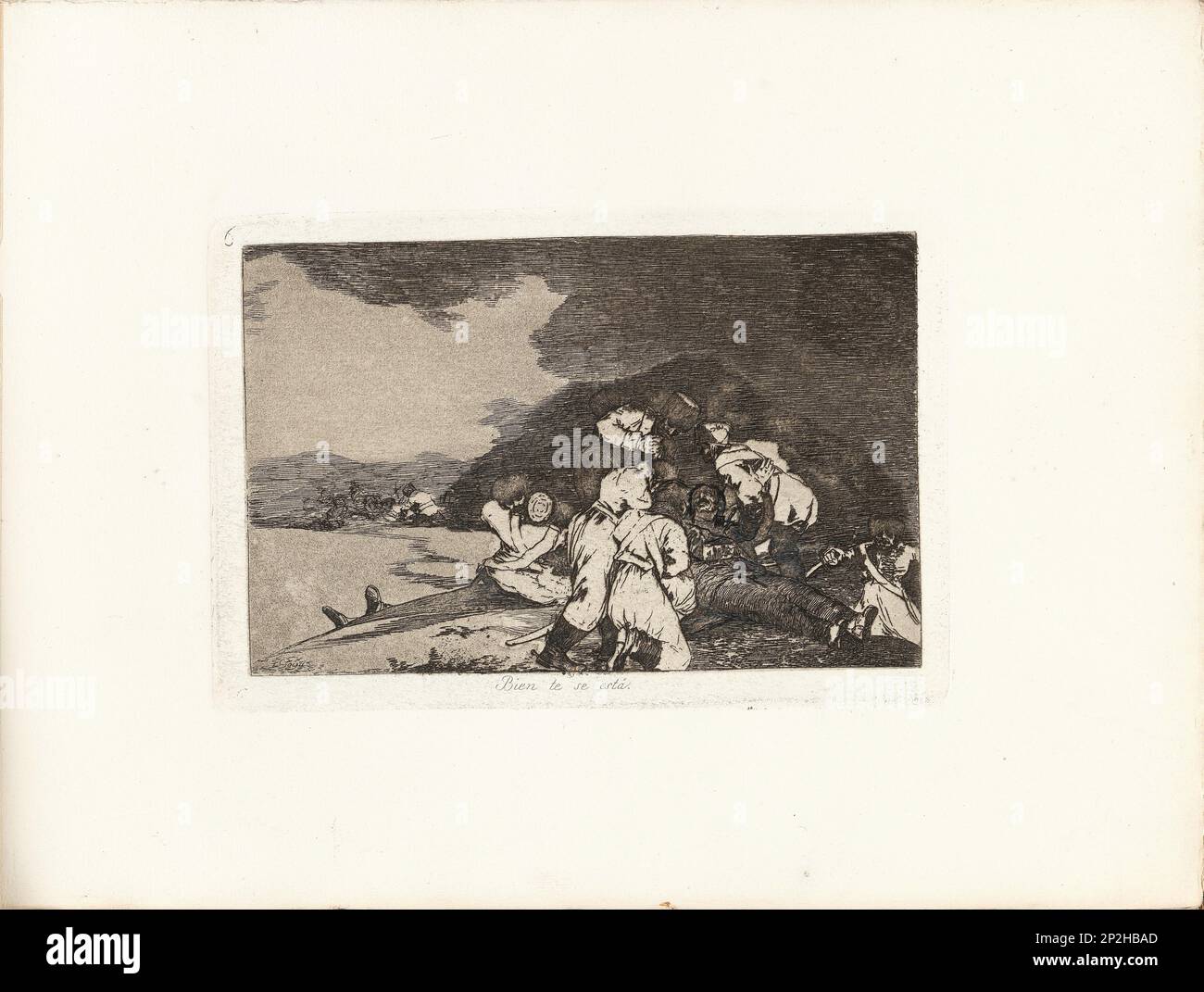 Los Desastres de la Guerra (i disastri della guerra), Plate 6: Bien te se est&#xE1; (serve a destra) , 1810s. Collezione privata. Foto Stock