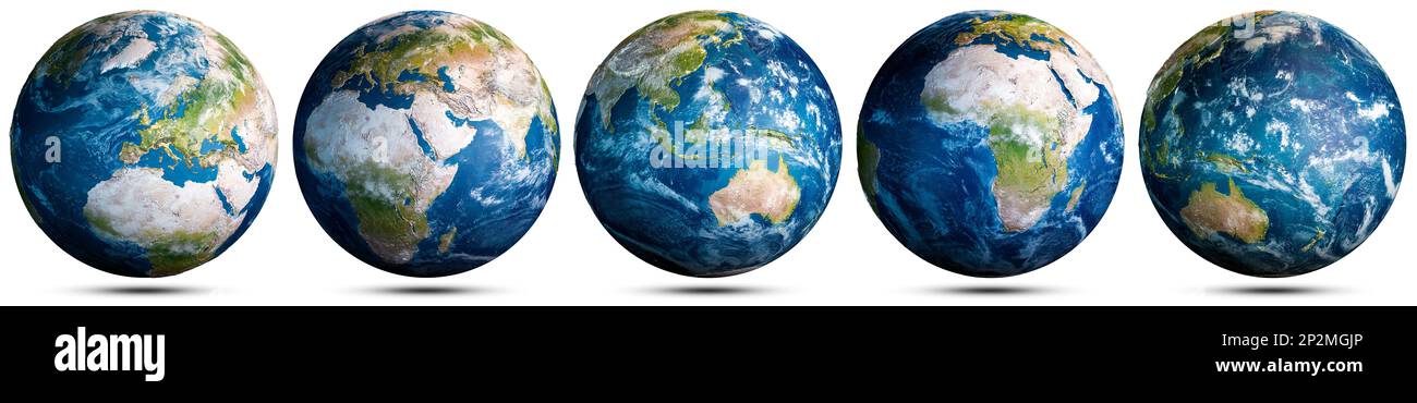 Set mappa mondiale del globo terrestre. Elementi di questa immagine forniti dalla NASA. rendering 3d Foto Stock