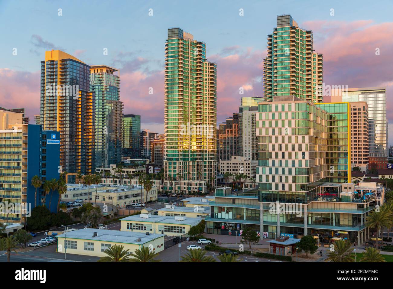 San Diego skyline, CALIFORNIA, STATI UNITI D'AMERICA Foto Stock