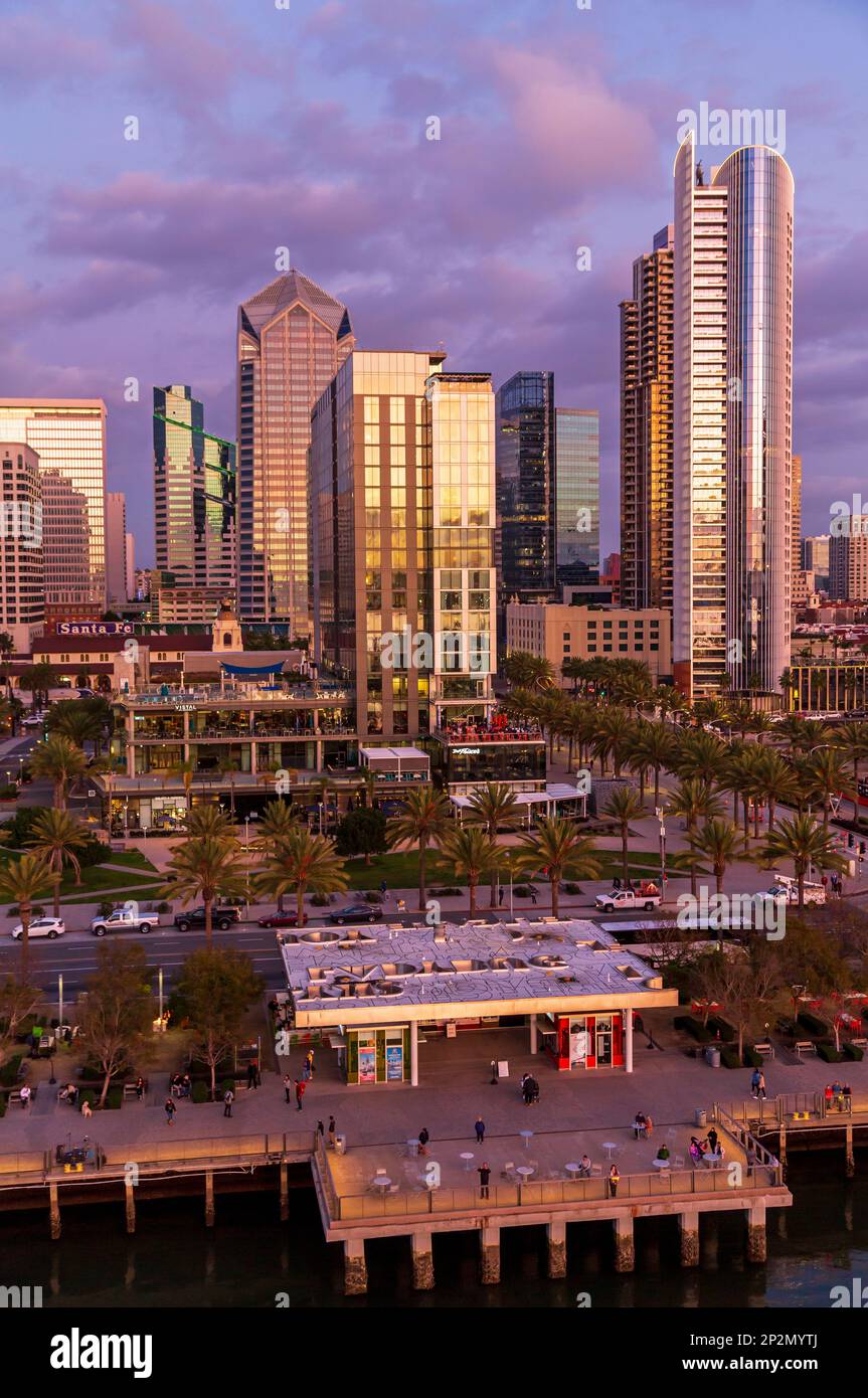 San Diego skyline, CALIFORNIA, STATI UNITI D'AMERICA Foto Stock