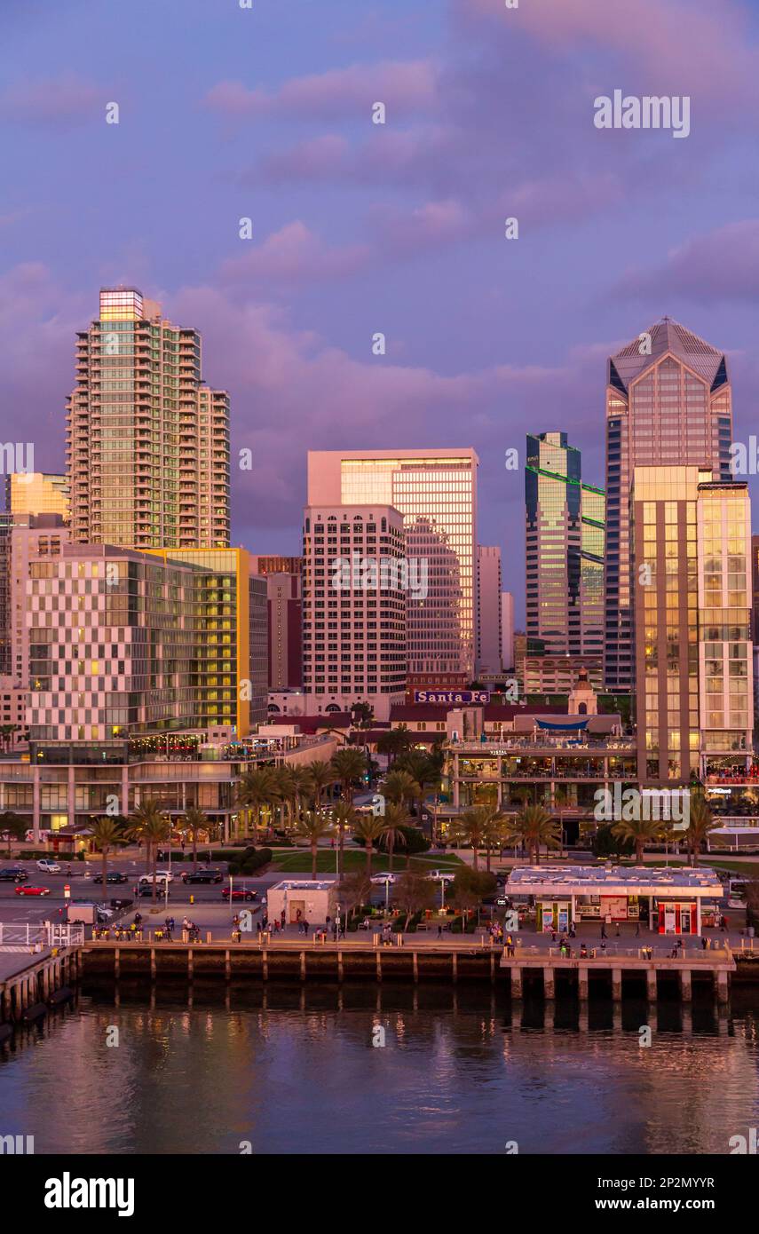 San Diego skyline, CALIFORNIA, STATI UNITI D'AMERICA Foto Stock