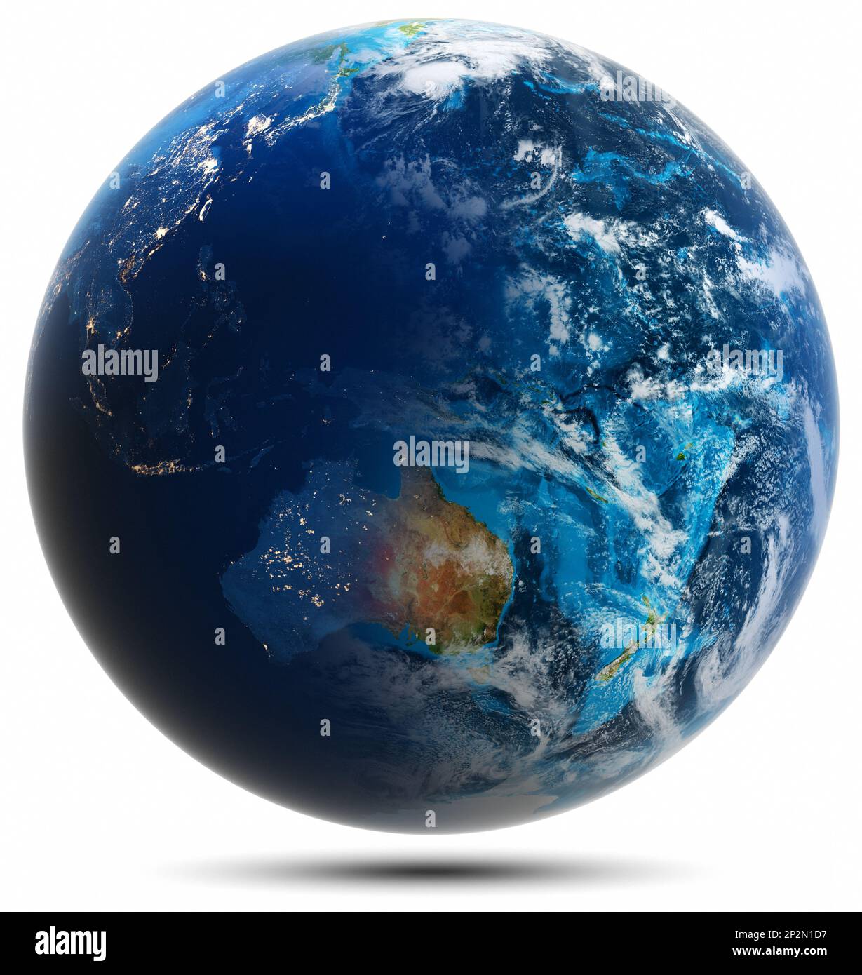 Mondo - Australia, Oceania. Elementi di questa immagine forniti dalla NASA. rendering 3d Foto Stock