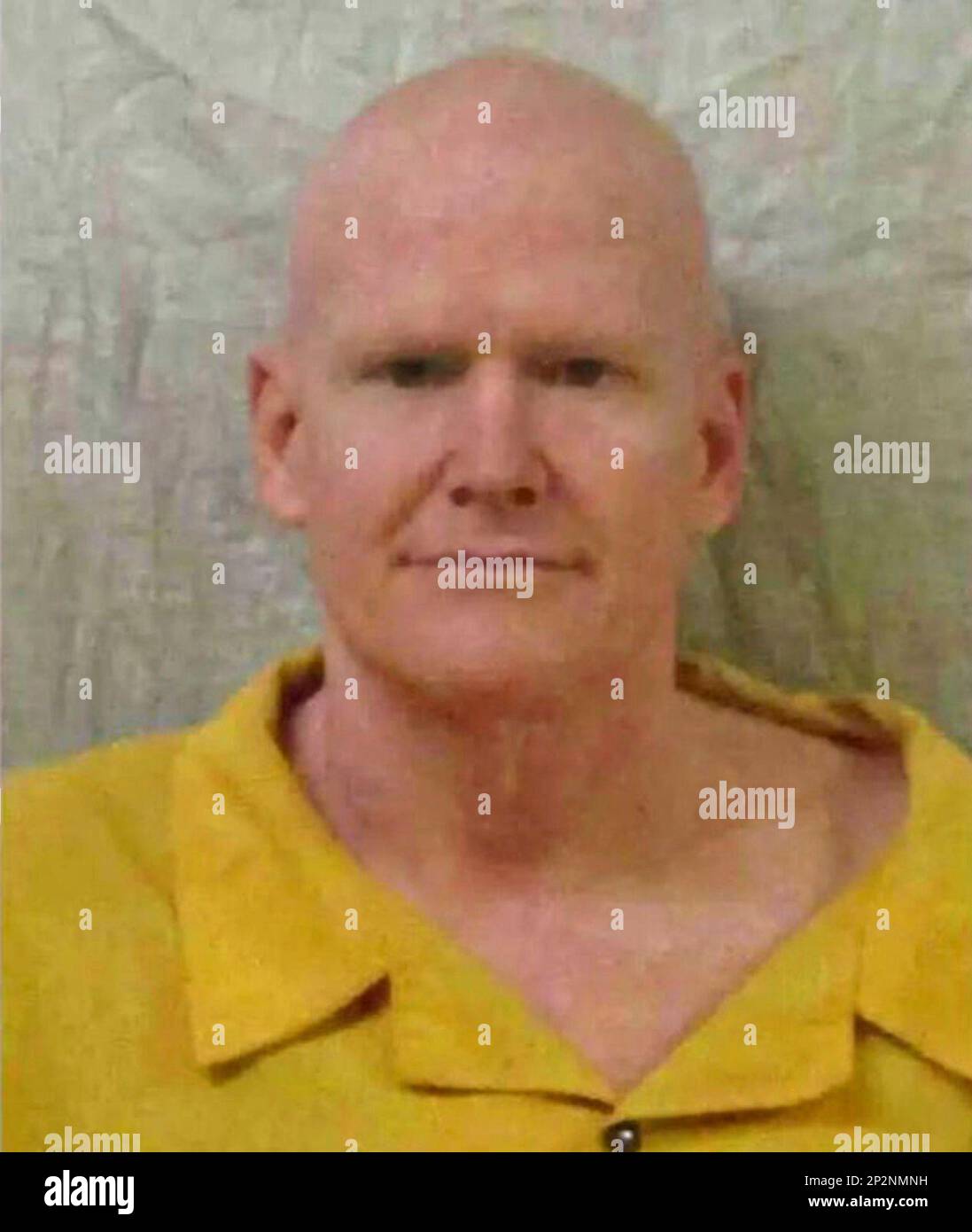 Columbia, Stati Uniti. 04th Mar, 2023. South Carolina Dipartimento di correzioni Mugshot di ex avvocato Alex Murdaugh, in una prigione gialla rilasciato jumpsuit e con la sua testa rasata a Kirkland Correctional Center, 3 marzo 2023 a Columbia, South Carolina. Murdaugh è stato condannato per il doppio omicidio di sua moglie e figlio e condannato a due sentenze capitali senza parole. Credit: SCDC/South Carolina Dipartimento delle correzioni/Alamy Live News Foto Stock