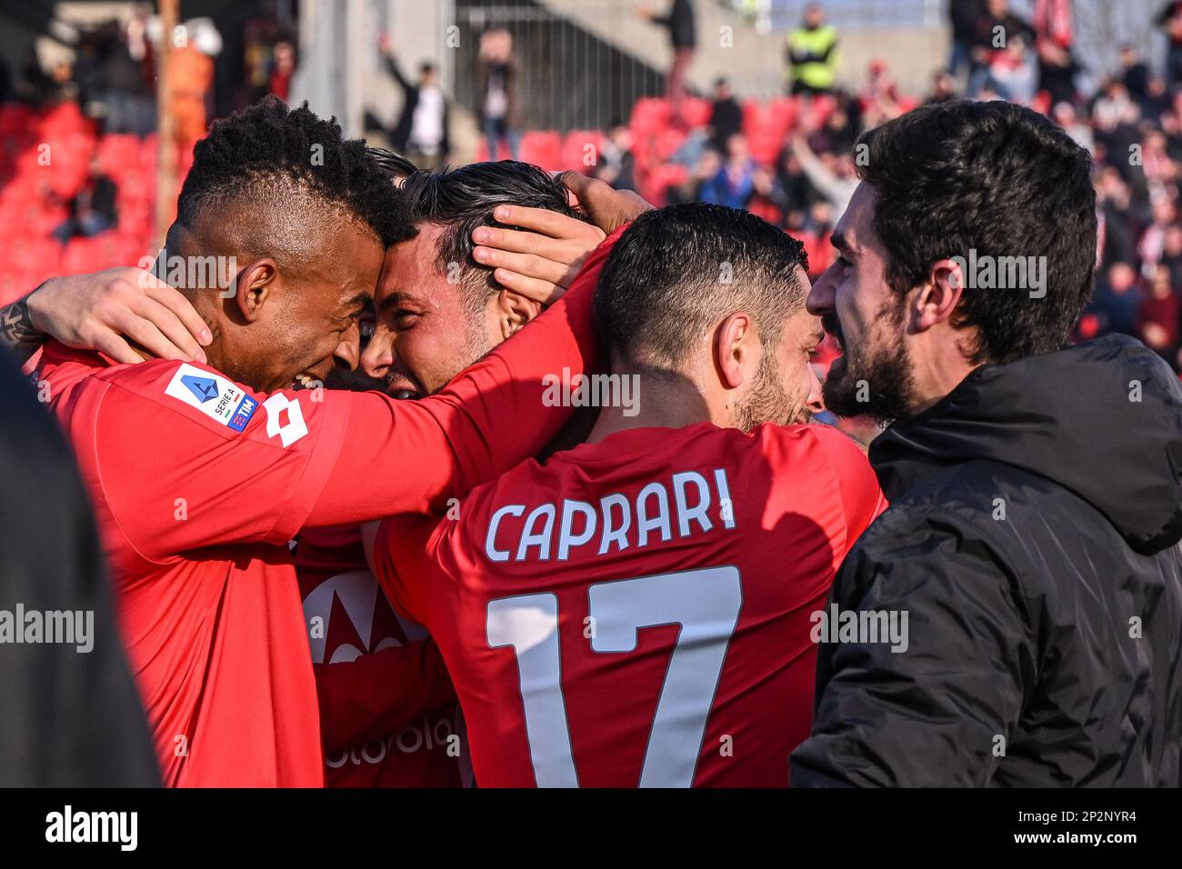 Monza, Italia. 04th Mar, 2023. U-Power Stadium, 04.03.23 Armando Izzo (55 AC Monza) celebra il suo gol durante la Serie Un match tra AC Monza ed Empoli allo stadio U-Power di Monza, Italia Soccer (Cristiano Mazzi/SPP) Credit: SPP Sport Press Photo. /Alamy Live News Foto Stock
