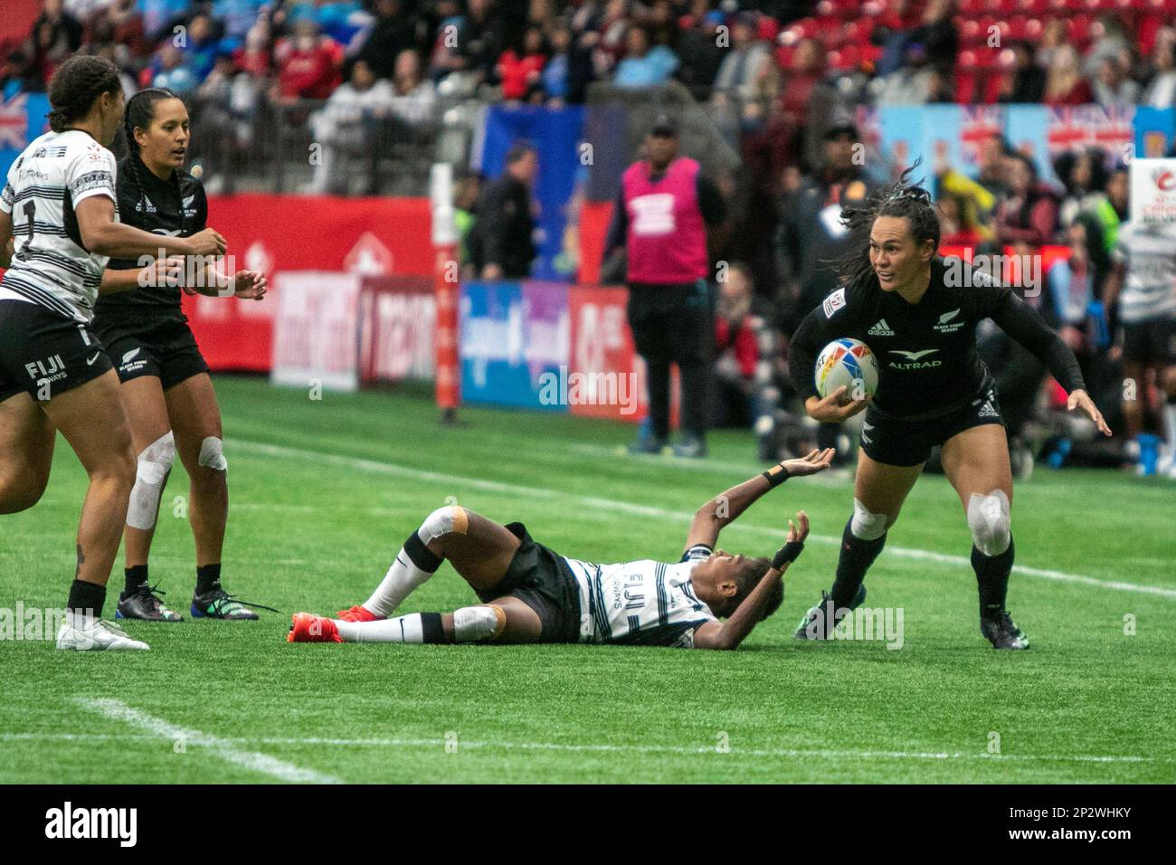 4 marzo 2023: VANCOUVER, CANADA - 04 MARZO: New Zeland X Figi durante i 2023 Canada Sevens di rugby al BC Place Stadium di Vancouver, Canada. (Credit Image: © Tomaz Jr/PX Imagens via ZUMA Press Wire) SOLO PER USO EDITORIALE! Non per USO commerciale! Foto Stock