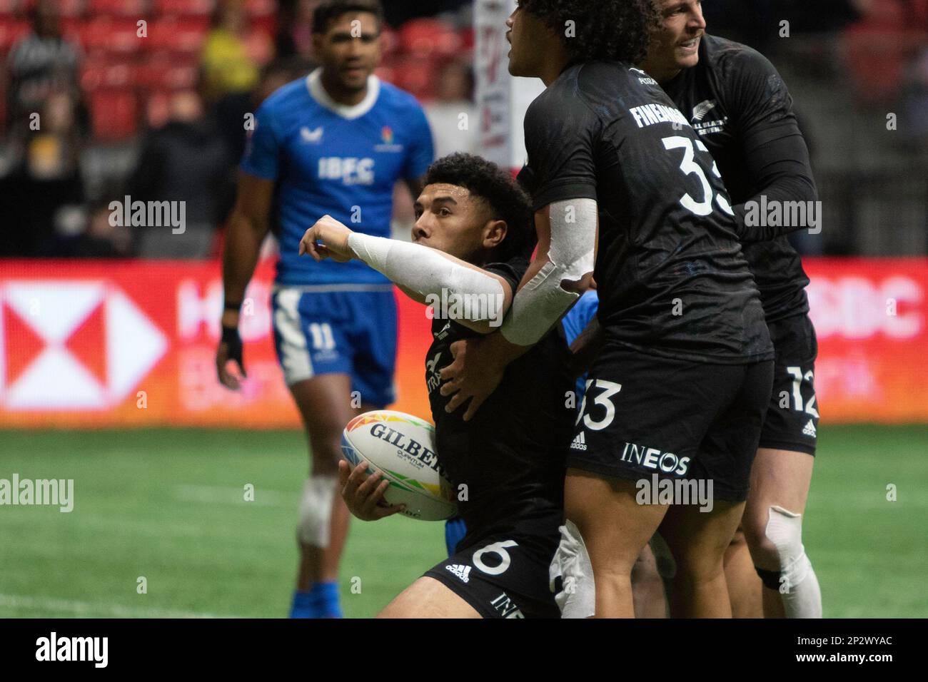 4 marzo 2023: VANCOUVER, CANADA - 04 MARZO: New Zeland X Samoa durante i 2023 Canada Sevens di rugby al BC Place Stadium di Vancouver, Canada. (Credit Image: © Tomaz Jr/PX Imagens via ZUMA Press Wire) SOLO PER USO EDITORIALE! Non per USO commerciale! Foto Stock