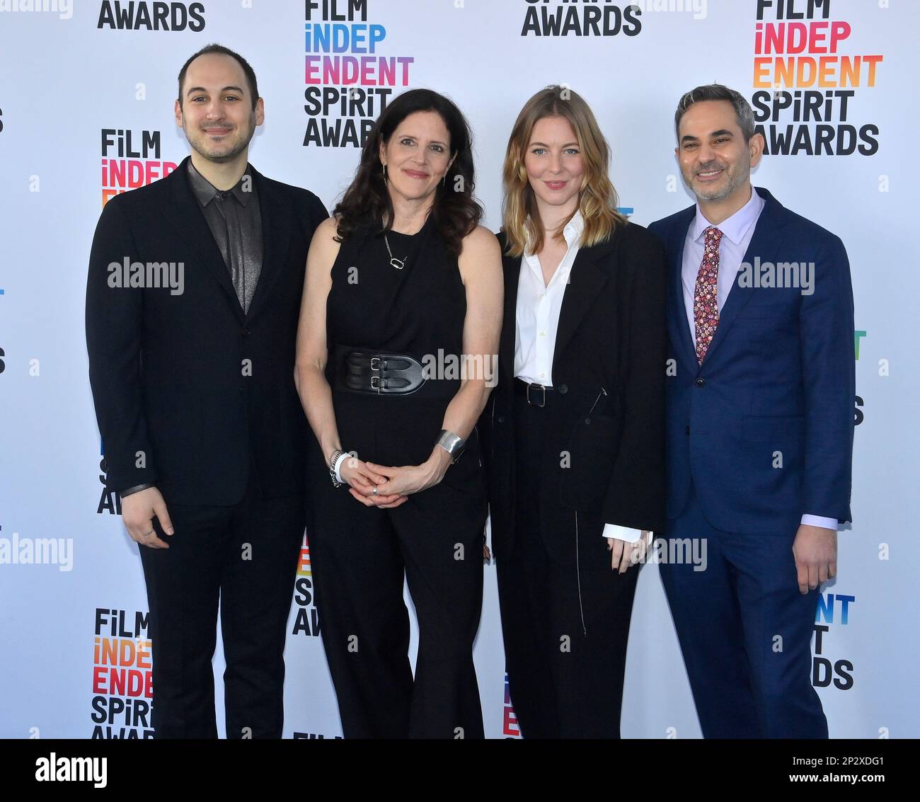 Santa Monica, Stati Uniti. 04th Mar, 2023. (L-R) Yoni Golijov, Laura Poitras, Megan Kapler e Howard Gertler partecipano al 38th° Film Independent Spirit Awards di Santa Monica, California, sabato 4 marzo 2023. Foto di Jim Ruymen/UPI Credit: UPI/Alamy Live News Foto Stock