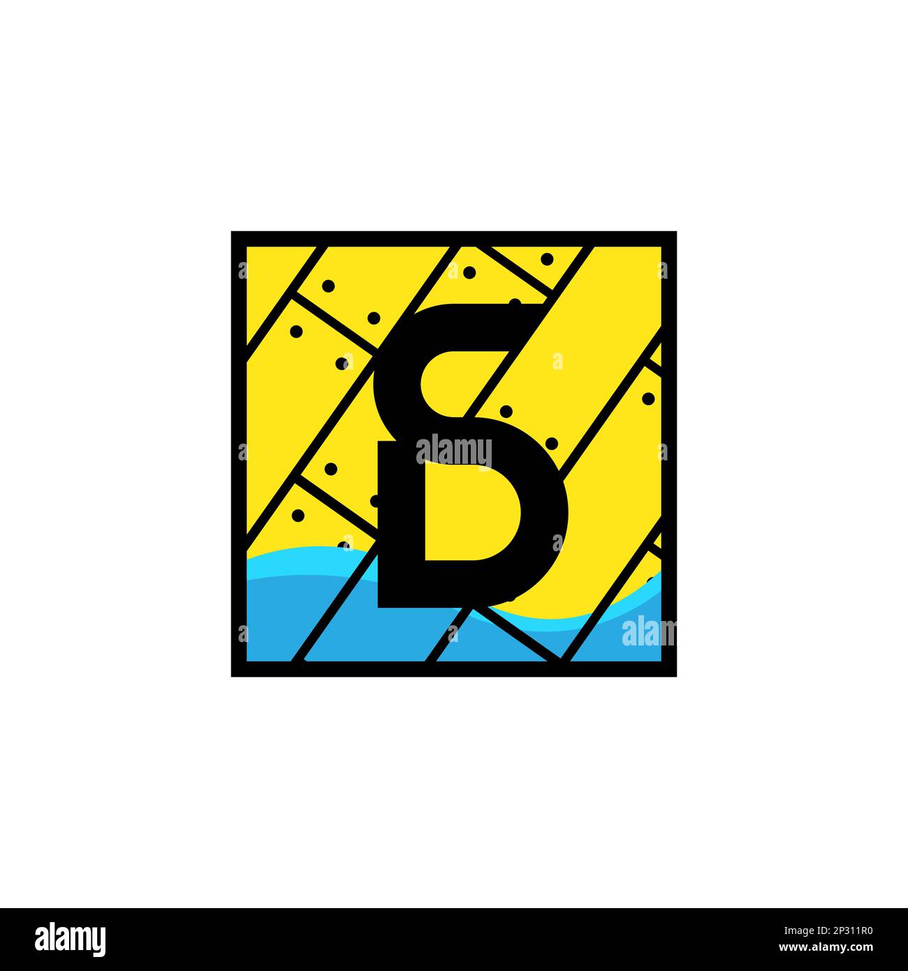 DS Late Logo Design Template elemento grafico di branding vettoriale.EPS 10 Illustrazione Vettoriale