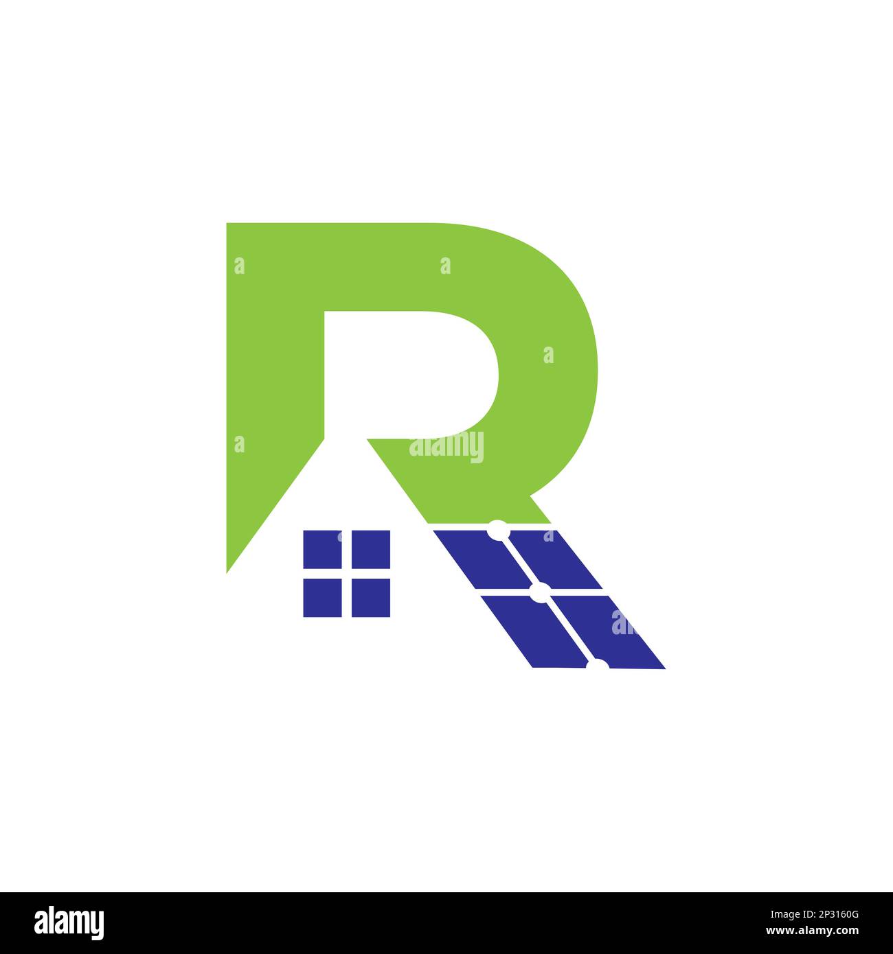 home logo design, la lettera 'R' è progettato per essere un simbolo o icona della casa vettore.EPS 10 Illustrazione Vettoriale