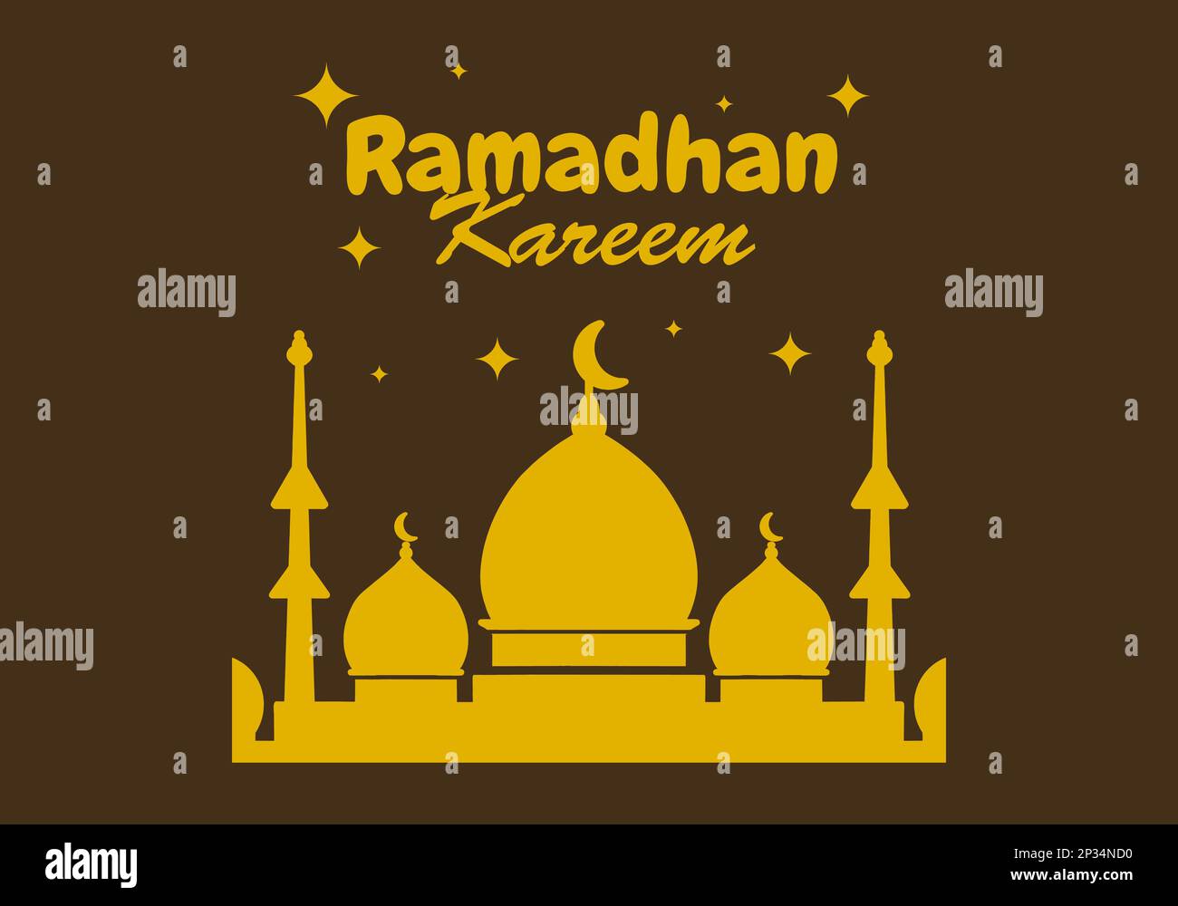 Disegno illustrativo della forma della cupola della moschea con il tema del Ramadan Illustrazione Vettoriale