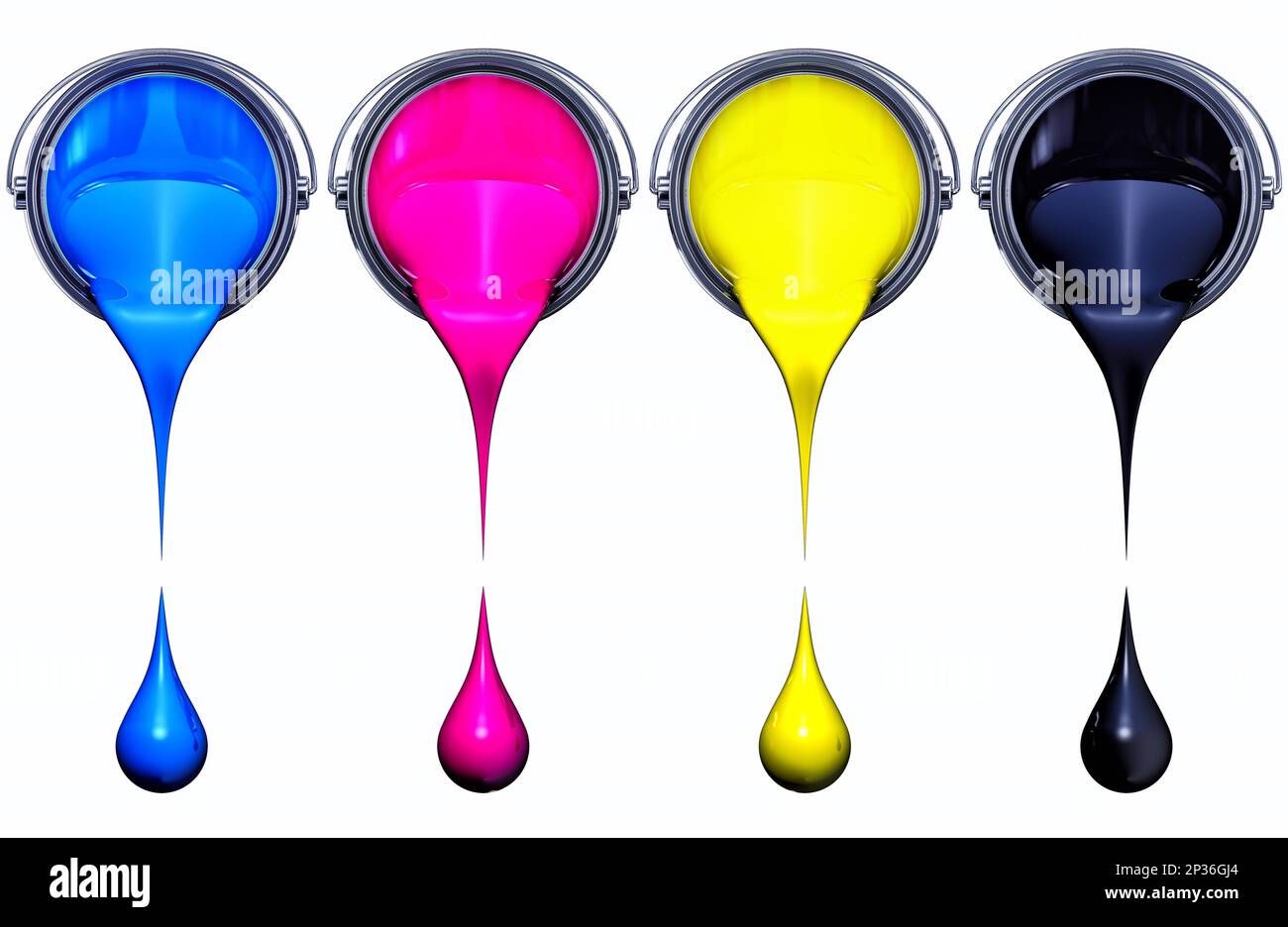 Rendering 3D di un concetto di colore cmyk Foto Stock