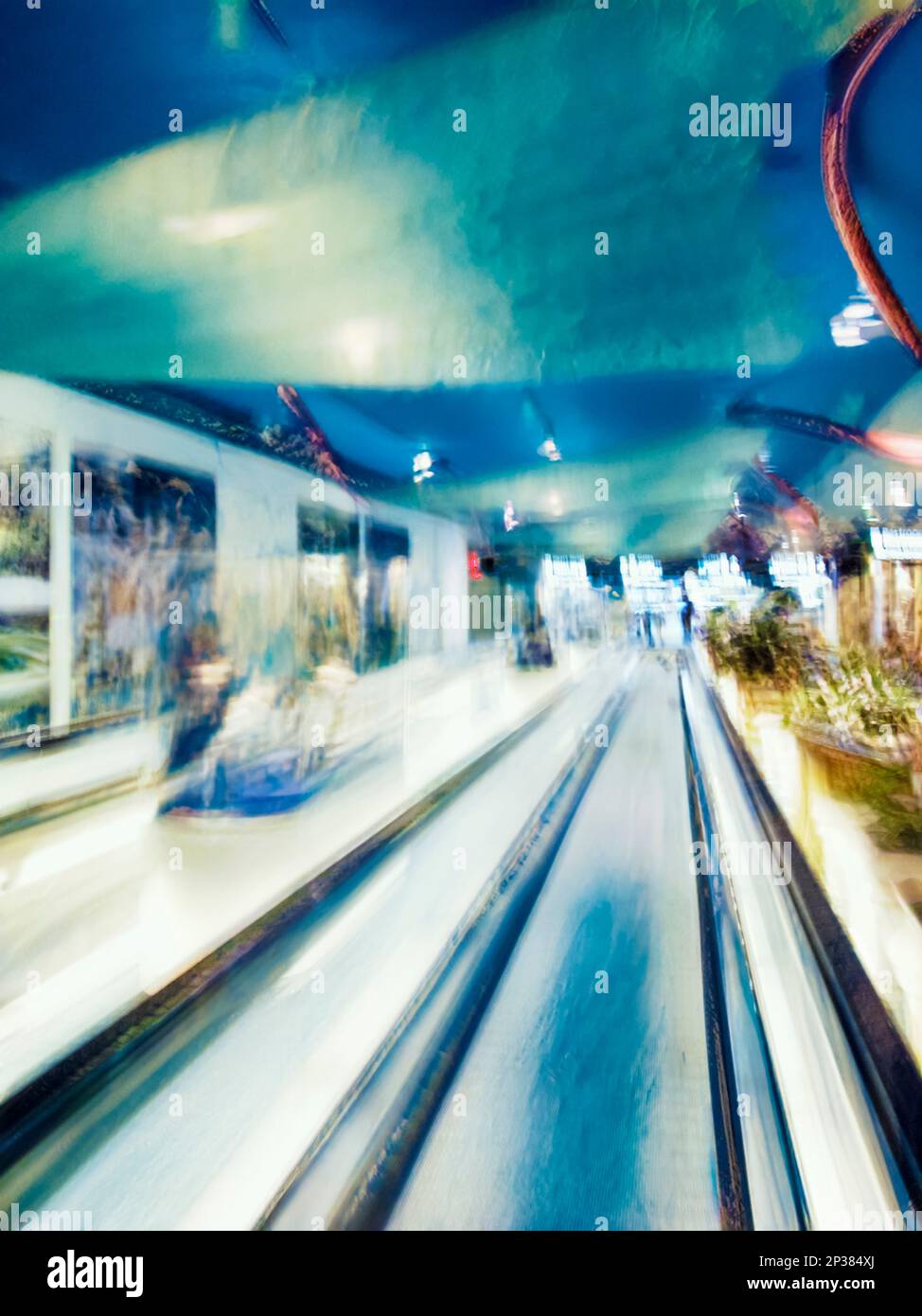 I problemi e la vista all'aeroporto mentre si è in viaggio Foto Stock