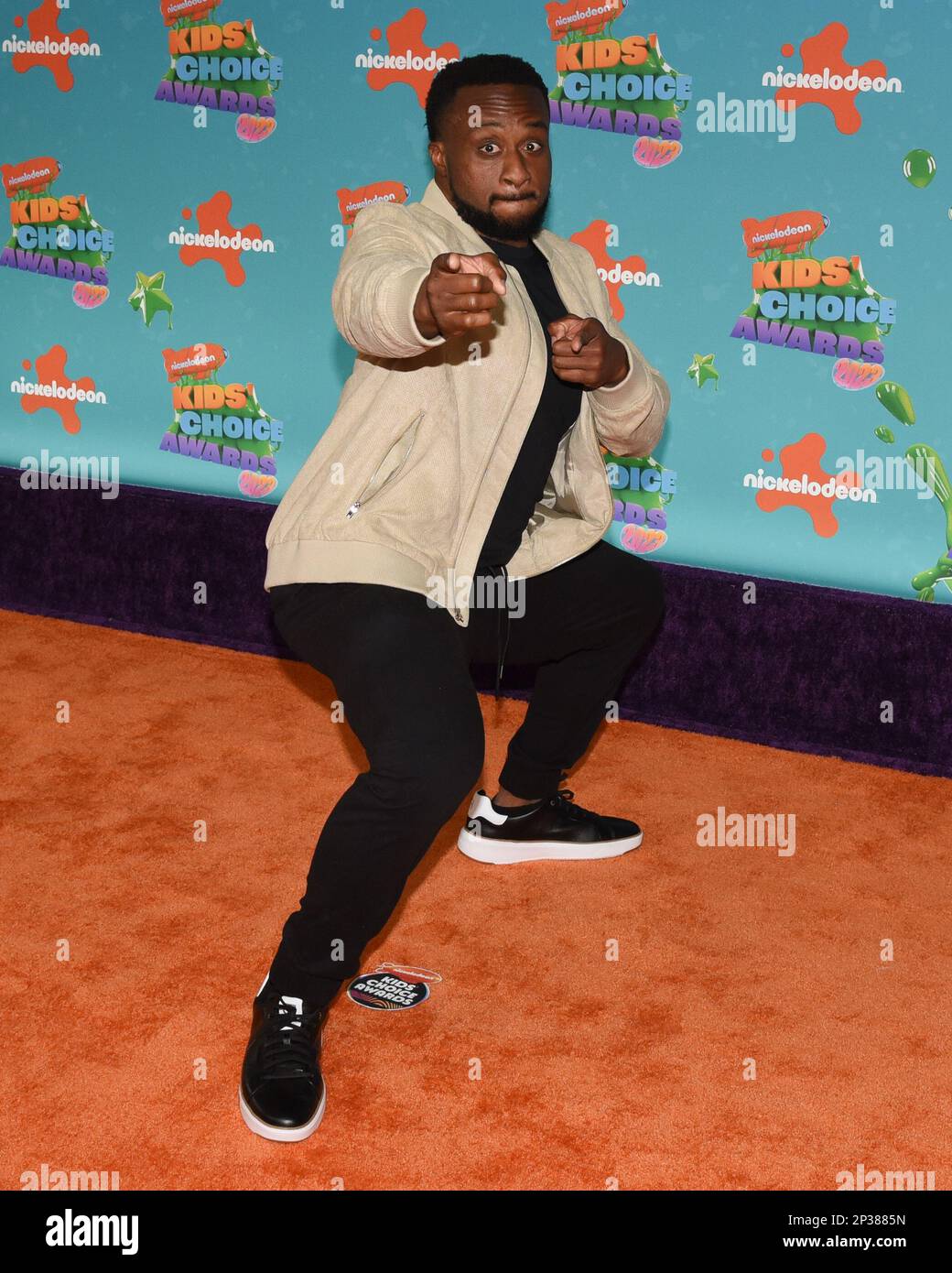 04 marzo 2023 - Los Angeles, California - Ettore Ewen, conosciuto anche come 'Big e'. Nickelodeon's Kids' Choice Awards 2023 al Microsoft Theater. Photo Credit: Billy Bennight/AdMedia/Sipa USA Foto Stock