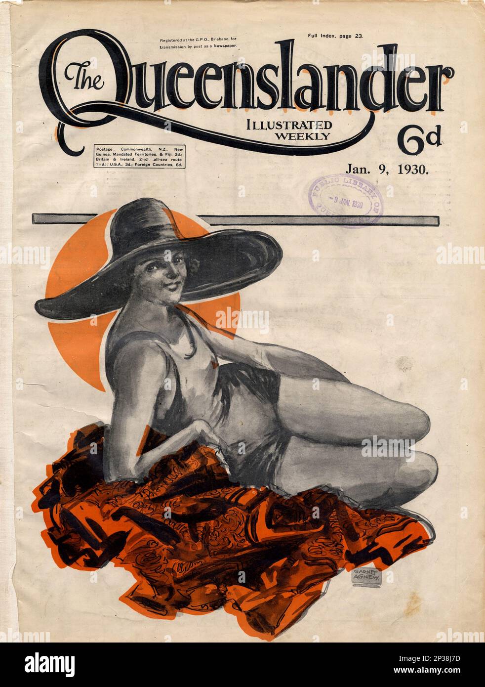Copertina della rivista Queenslander, con gli aspetti degli stili di vita del Queensland negli anni '1920s e '1930s Foto Stock