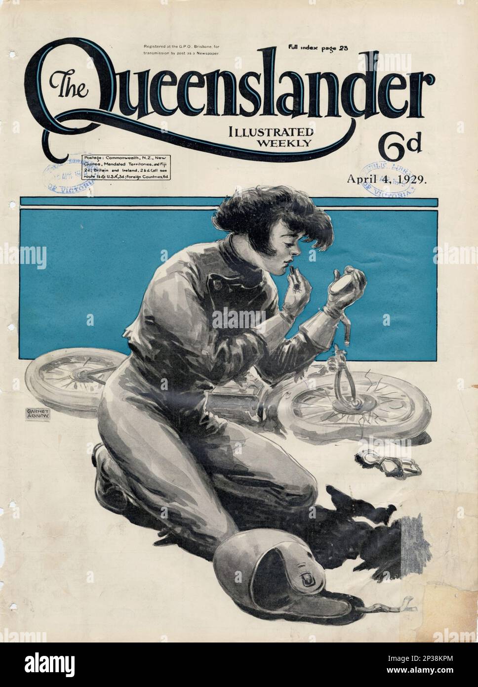 Copertina della rivista Queenslander, con gli aspetti degli stili di vita del Queensland negli anni '1920s e '1930s Foto Stock