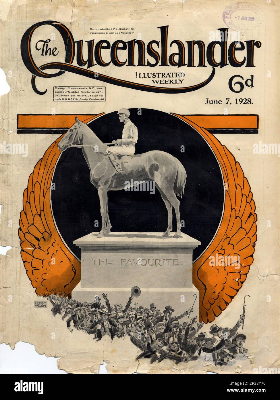 Copertina della rivista Queenslander, con gli aspetti degli stili di vita del Queensland negli anni '1920s e '1930s Foto Stock