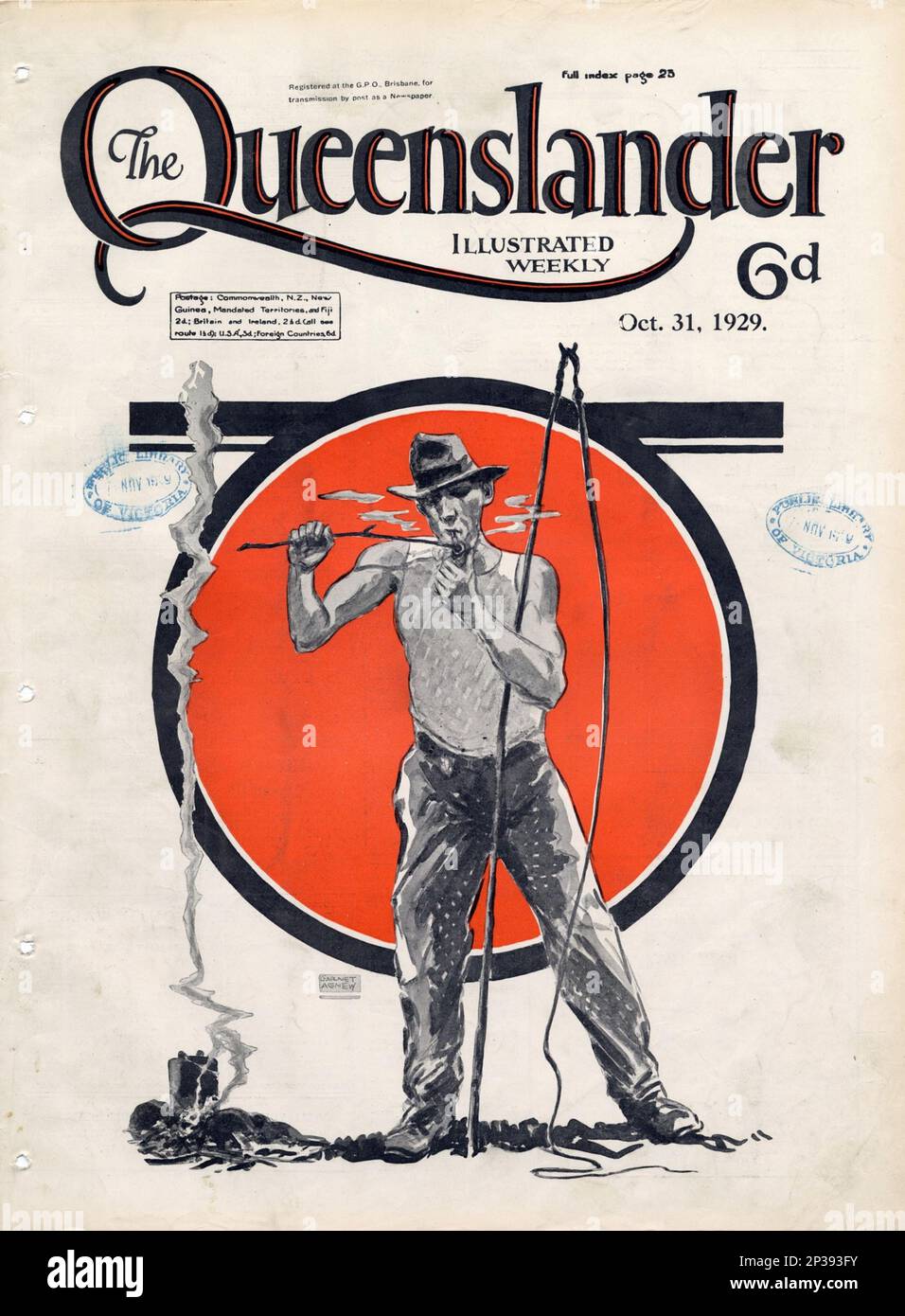 Copertina della rivista Queenslander, con gli aspetti degli stili di vita del Queensland negli anni '1920s e '1930s Foto Stock