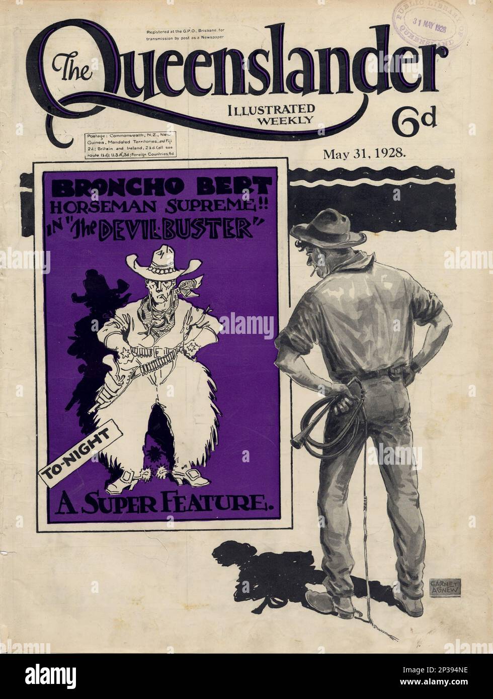 Copertina della rivista Queenslander, con gli aspetti degli stili di vita del Queensland negli anni '1920s e '1930s Foto Stock