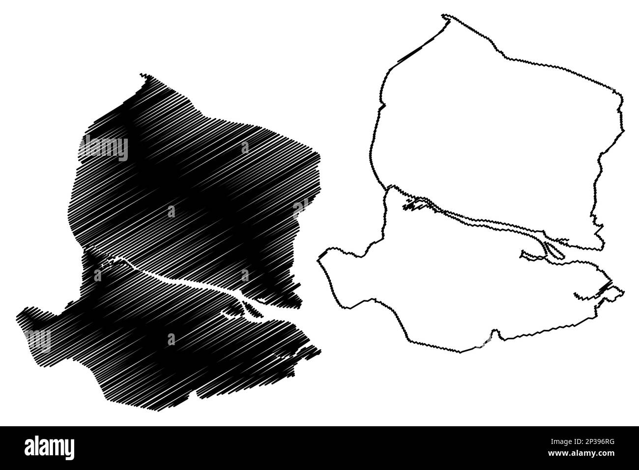 Castle Point District (Regno Unito di Gran Bretagna e Irlanda del Nord, contea cerimoniale Essex, Inghilterra) mappa vettore illustrazione, skibble ecc Illustrazione Vettoriale