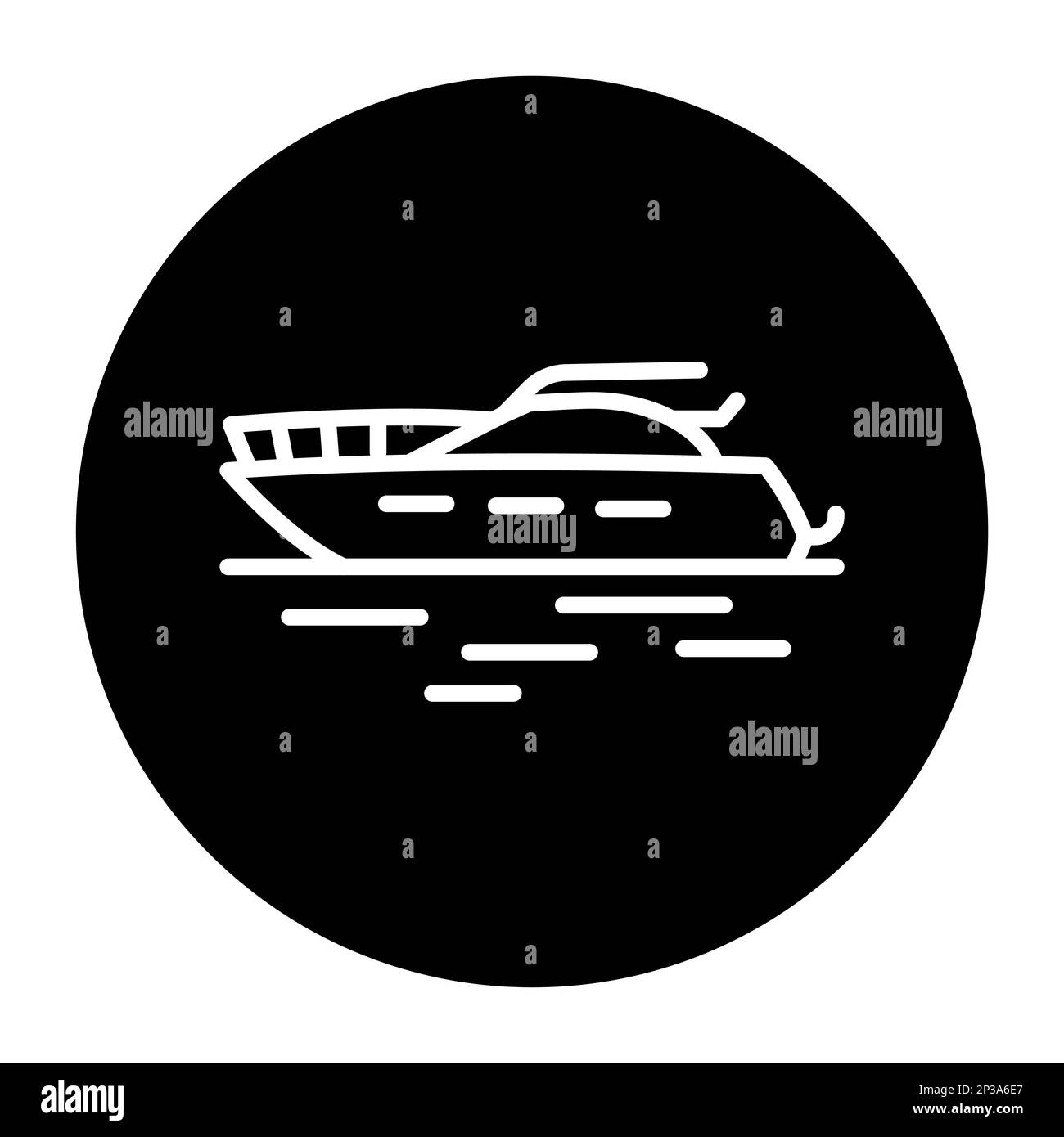 icona della linea nera del motoscafo. Attività dell'acqua. Pittogramma per pagina web. Illustrazione Vettoriale