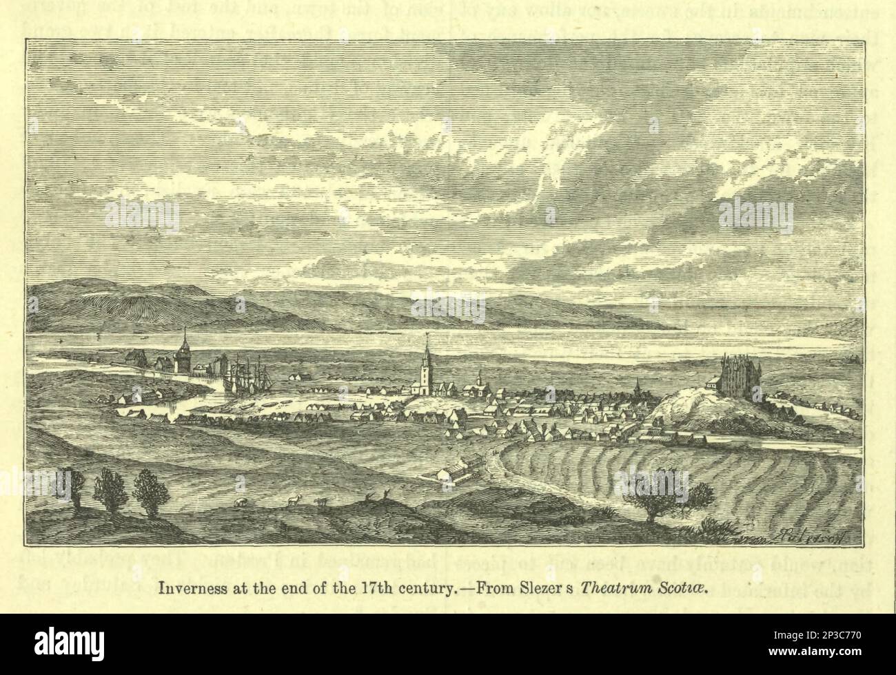 Inverness nel 17th ° secolo dal libro ' Una storia delle Highlands scozzesi, clan Highland e reggimenti Highland ' Volume 1 di Maclauchlan, Thomas, 1816-1886; Wilson, John, 1785-1854; Keltie, John Scott, Sir, 1840-1927 Data di pubblicazione 1875 editore Edinburgh ; Londra : A. Fullarton Foto Stock