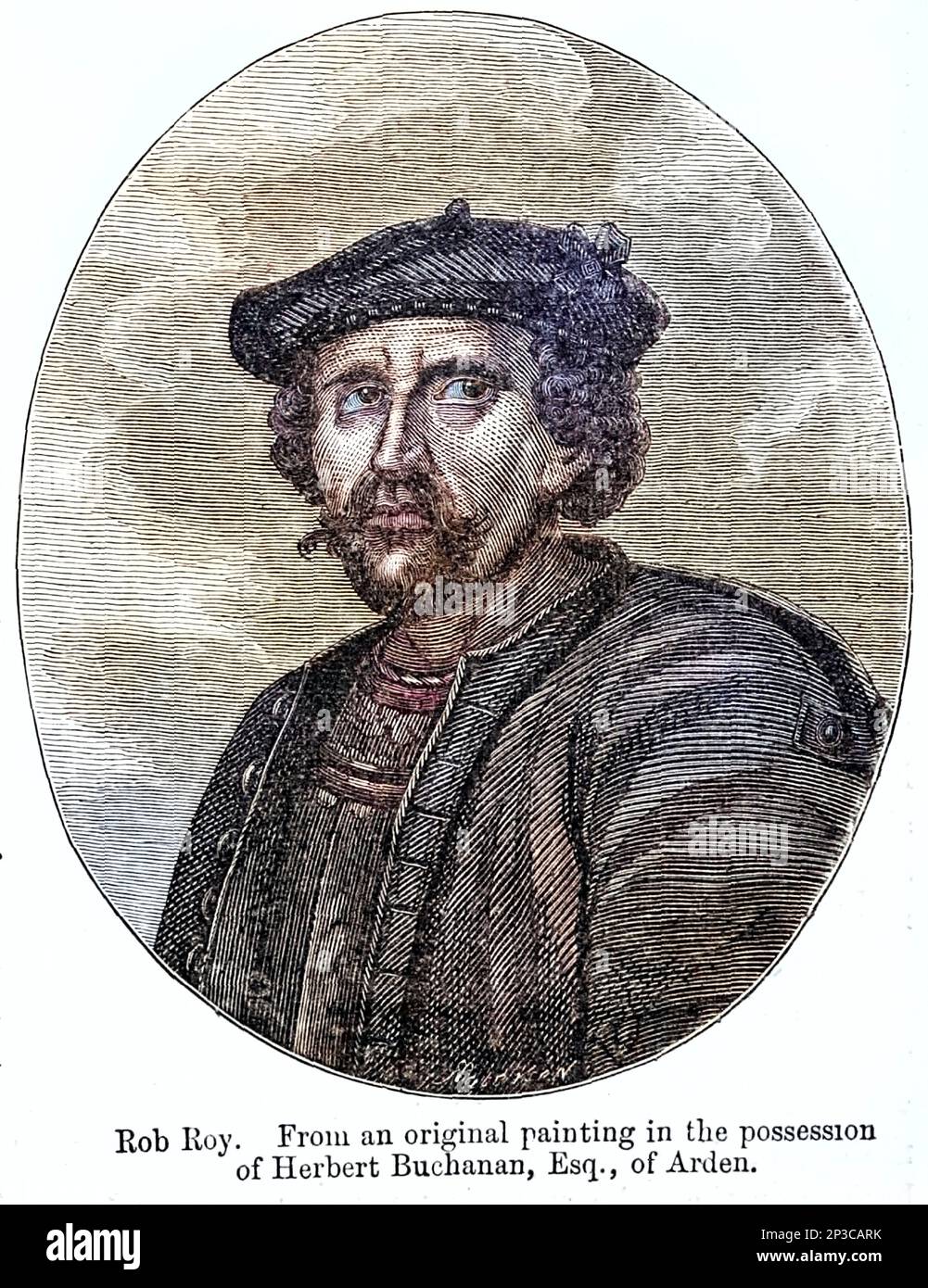 Robert Roy MacGregor (Gaelico scozzese Raibeart Ruadh MacGriogair, 7 marzo 1671 – 28 dicembre 1734) è stato un fuorilegge scozzese, che in seguito divenne un eroe popolare. Dal libro 'Una storia dei reggimenti scozzesi delle Highlands, dei clan delle Highland e delle Highland' Volume 2 di Maclauchlan, Thomas, 1816-1886; Wilson, John, 1785-1854; Keltie, John Scott, Sir, 1840-1927 Data di pubblicazione 1875 editore Edinburgh ; Londra : A. Fullarton Foto Stock