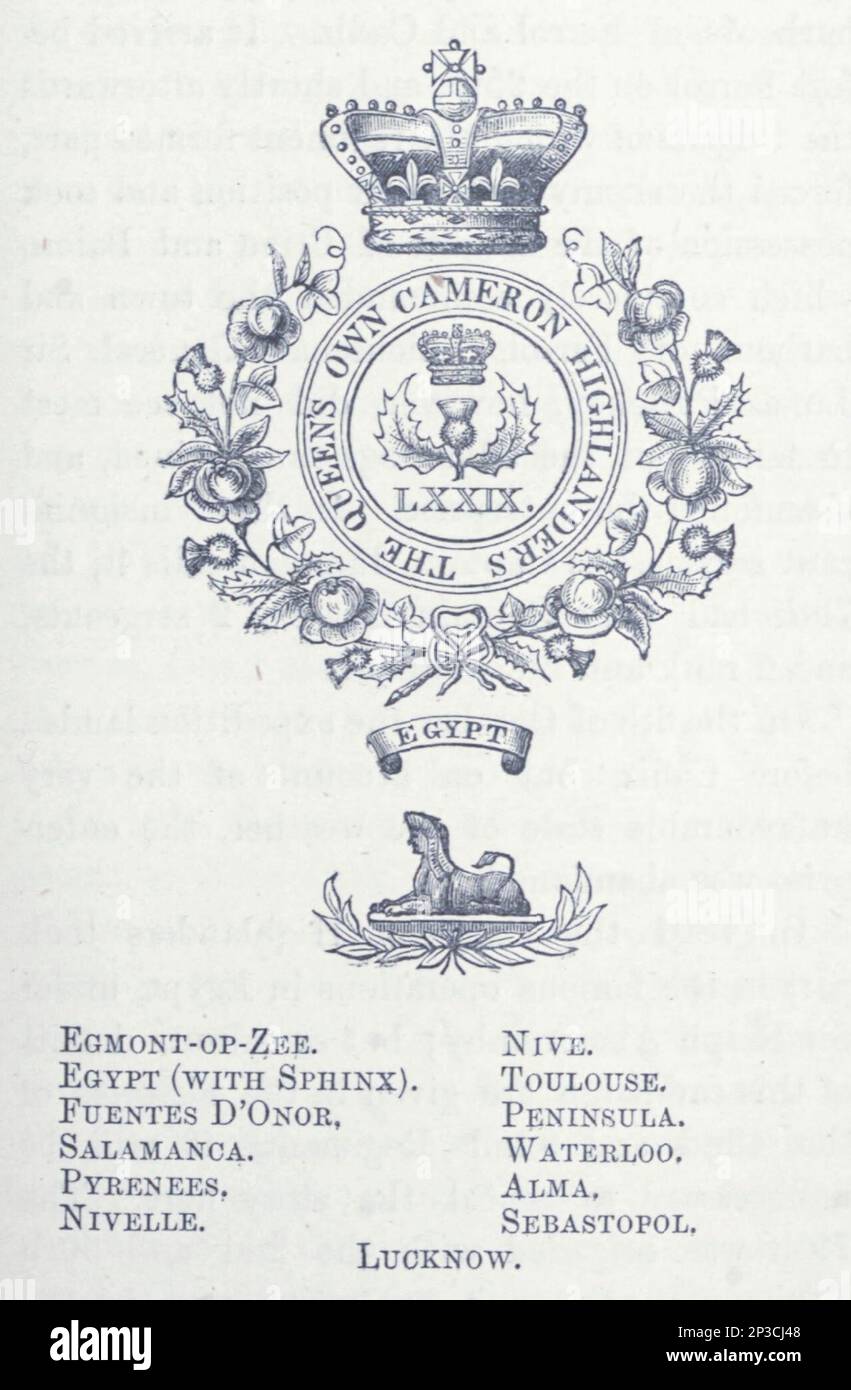 LA REGINA DEL 79th CAMERON HIGHLANDERS dal libro 'Una storia delle Highlands scozzesi, clan delle Highland e reggimenti delle Highland' Volume 2 di Maclauchlan, Thomas, 1816-1886; Wilson, John, 1785-1854; Keltie, John Scott, Sir, 1840-1927 Data di pubblicazione 1875 editore Edinburgh ; Londra : A. Fullarton Foto Stock