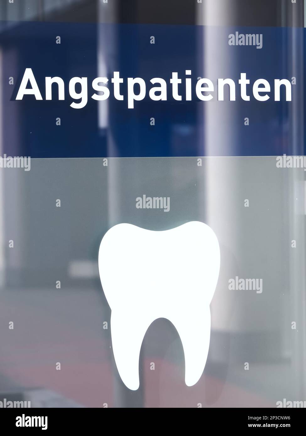 Angstpatienten segno - tedesco paura di dentisti Foto Stock
