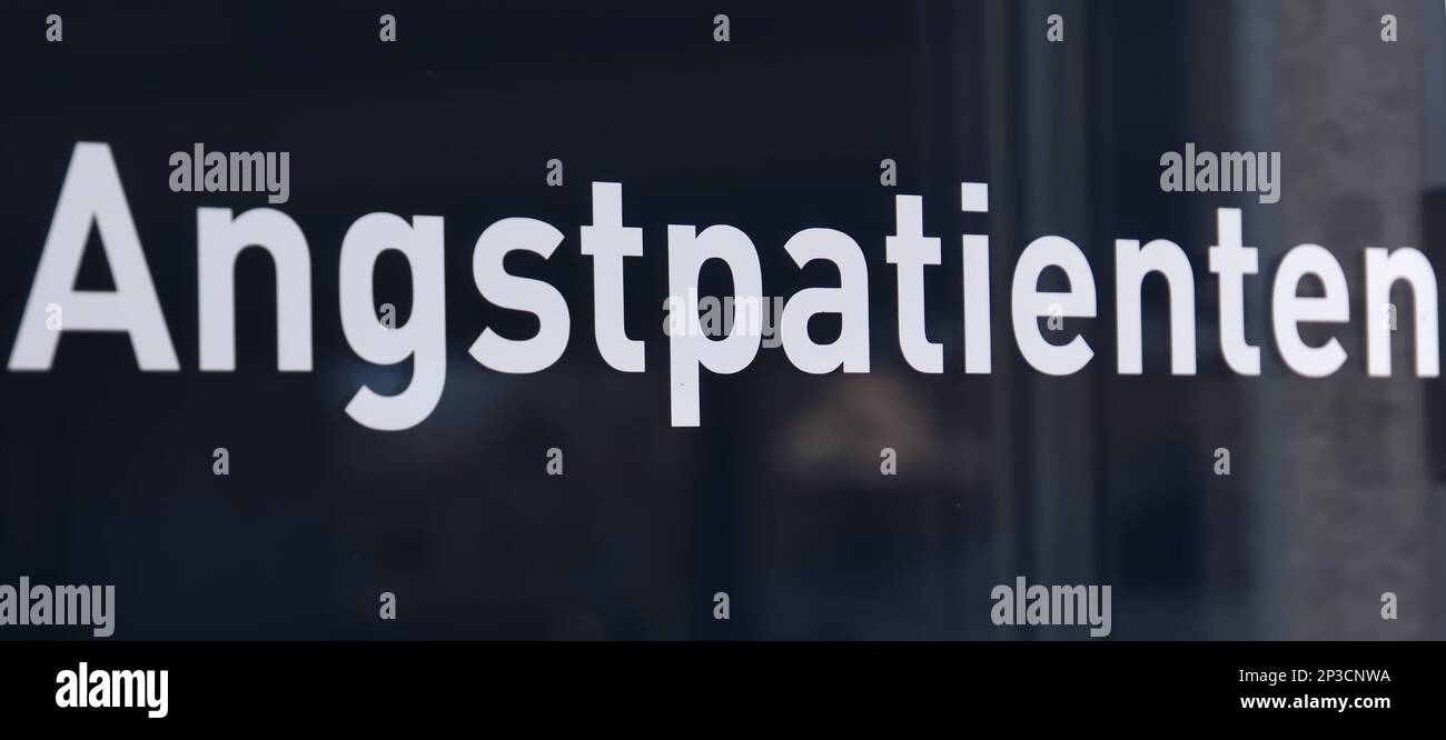 Angstpatienten segno - tedesco paura di dentisti Foto Stock