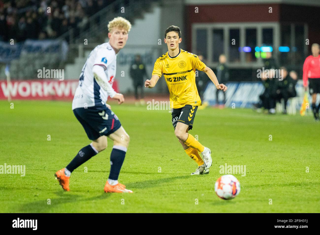 Aarhus, Danimarca. 03rd marzo 2023. Elia Just (27) di AC Horsens visto durante la partita Superliga del 3F tra Aarhus GF e AC Horsens al Ceres Park di Aarhus. (Photo credit: Gonzales Photo - Balazs Popal). Foto Stock