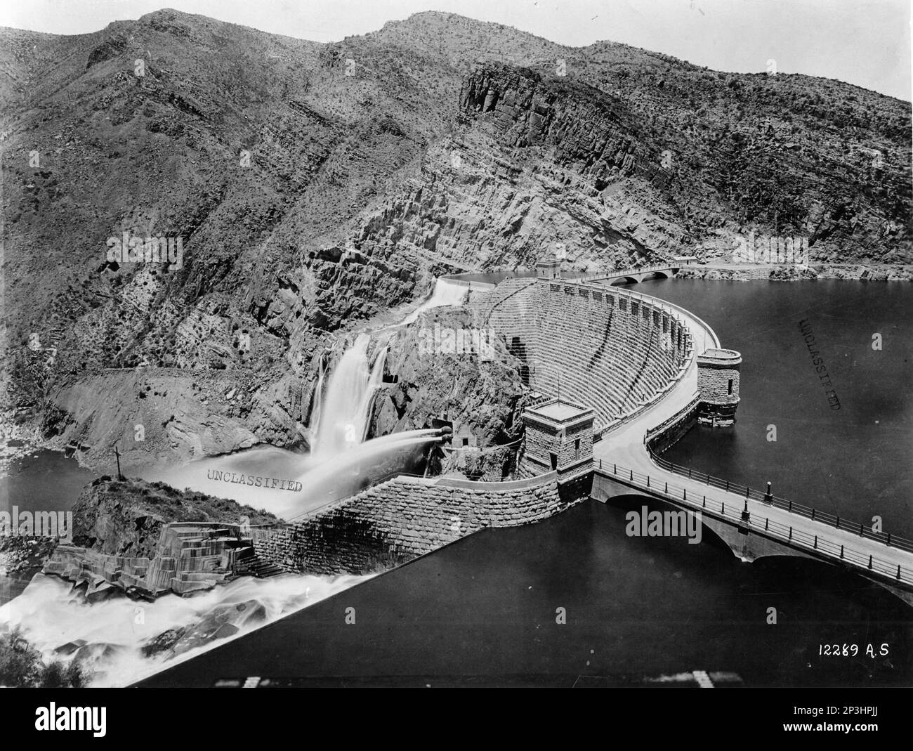 Arizona - diga di Roosevelt, fotografia aerea. Foto Stock