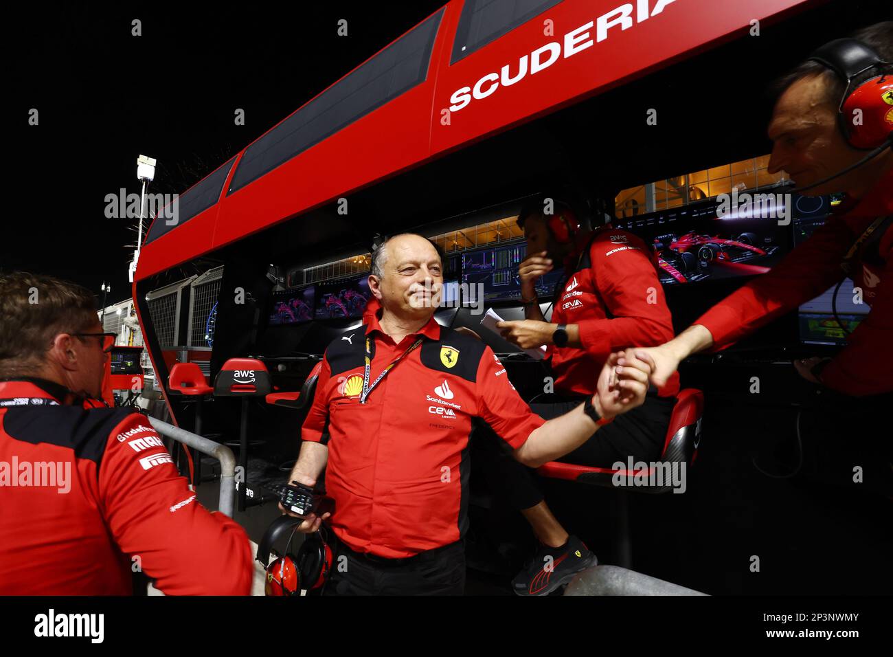 Sakhir, Bahrein. 05th Mar, 2023. Frederic Vasseur (fra) Ferrari Team Principal a fine gara. Campionato del mondo di Formula uno, Rd 1, Gran Premio del Bahrain, domenica 5th marzo 2023. Sakhir, Bahrein. Credit: James Moy/Alamy Live News Foto Stock