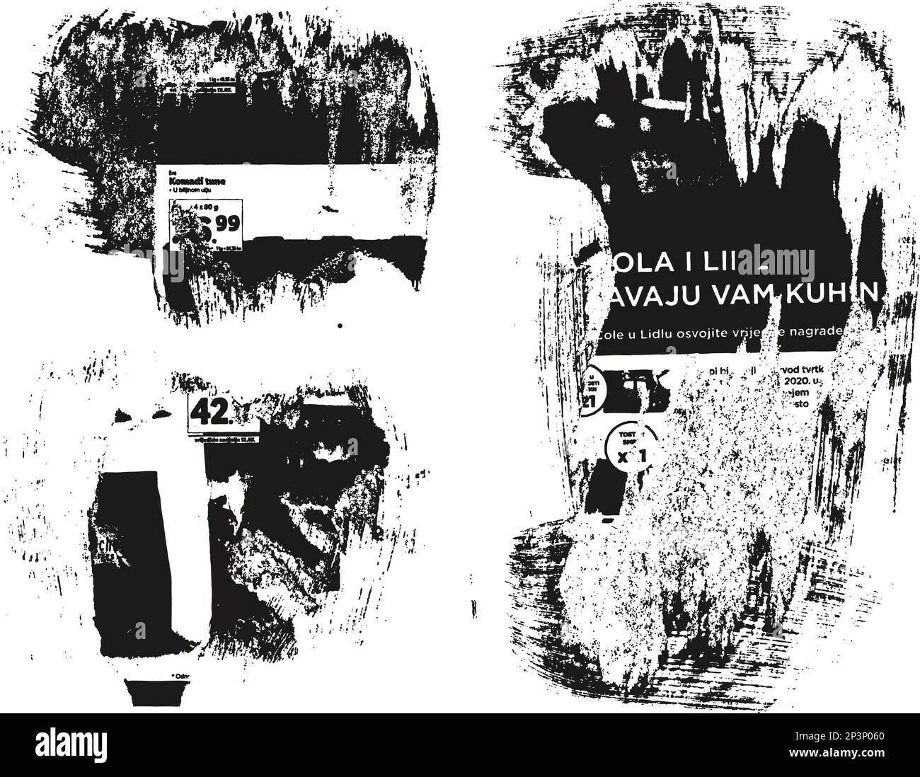 Carta strappata e strappata sfondo mix Grunge stile punk alto dettaglio Abstract Vector sfondo mix Set Illustrazione Vettoriale