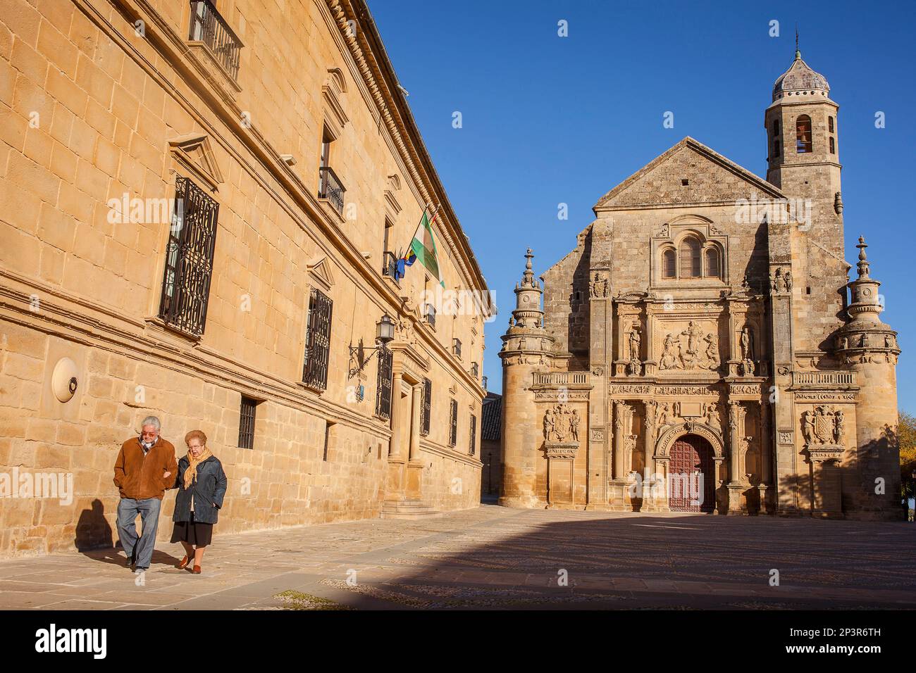 Sacra capilla del Salvador, Chiesa del Salvador (16th ° secolo) in Plaza de Vázquez Molina, Úbeda. Provincia di Jaén. Andalusia. Spagna Foto Stock