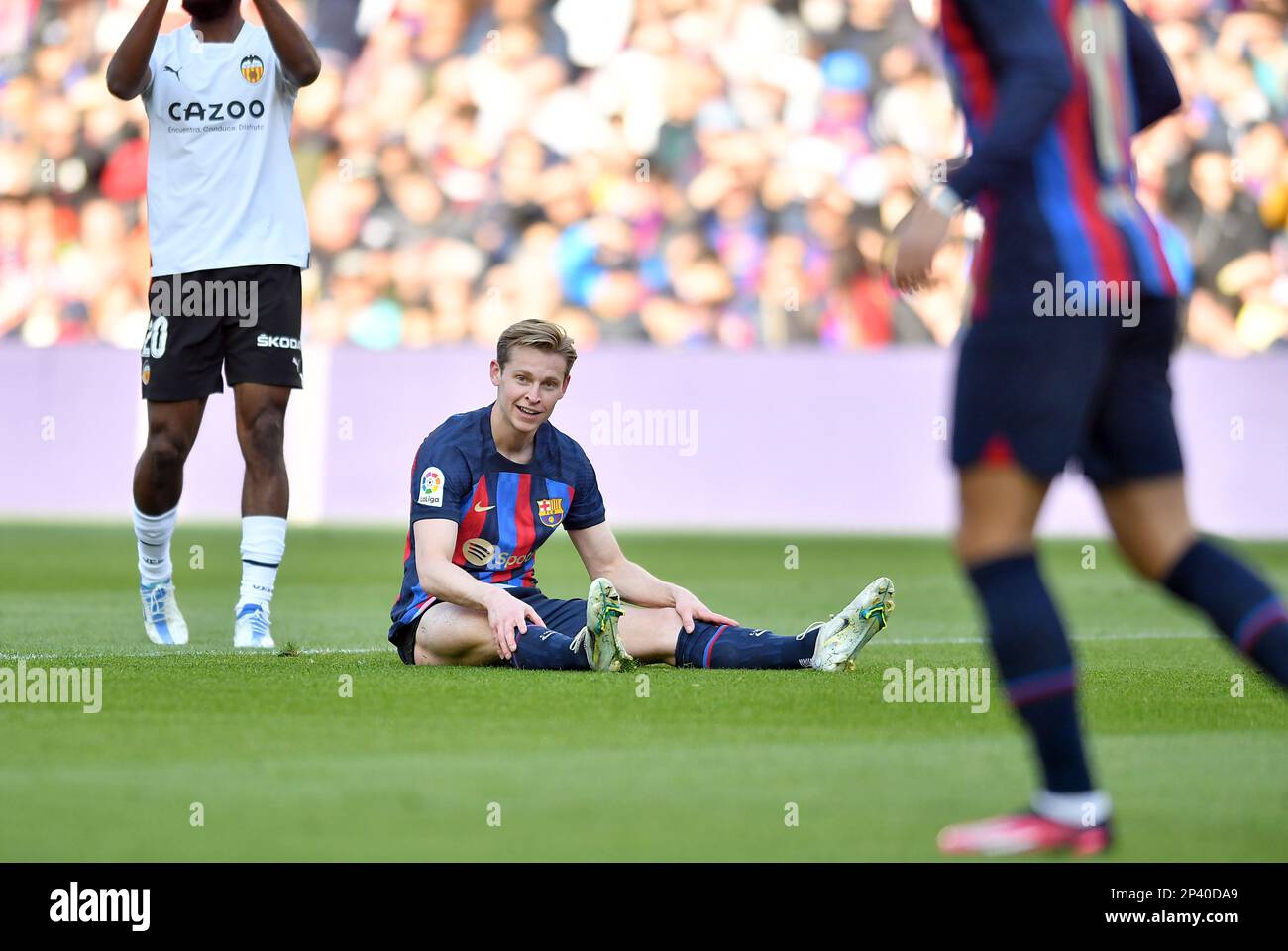 Barcellona, ESP. 05th Mar, 2023. FC BARCELONA vs VALENCIA CF 5 marzo 2023 Frenkie de Jong (21) del FC Barcelona durante la partita tra FC Barcelona e Valencia CF corrispondente al ventiquattro giorni della Liga Santander al Camp Nou di Spotify a Barcellona, Spagna. Credit: Rosdemora/Alamy Live News Foto Stock