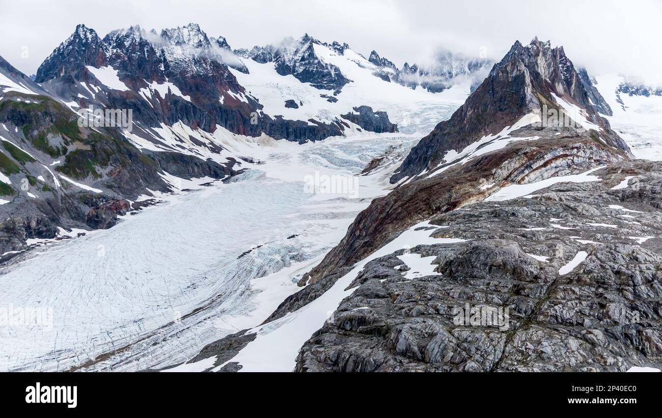 Intervallo di tempo equo nel Glacier Bay National Park, Alaska sudorientale, Stati Uniti. Foto Stock