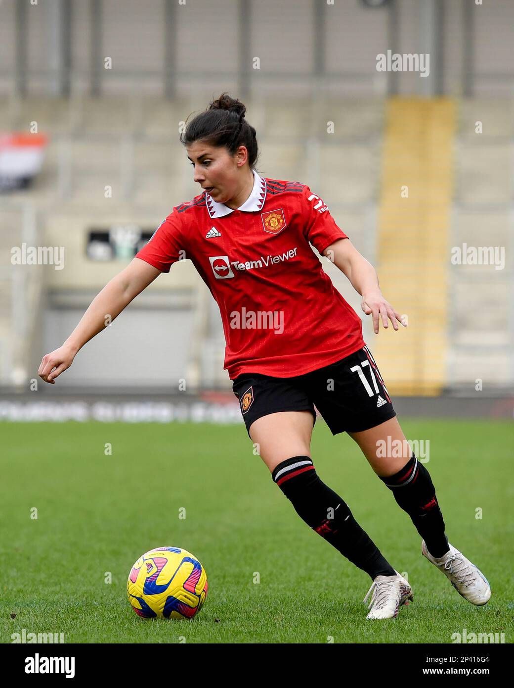 Leigh, Regno Unito. 5th Mar, 2023. Lucia Garcia del Manchester United durante la partita fa Women's Super League al Leigh Sports Village, Leigh. Il credito dell'immagine dovrebbe essere: Gary Oakley/Sportimage Credit: Sportimage/Alamy Live News Foto Stock