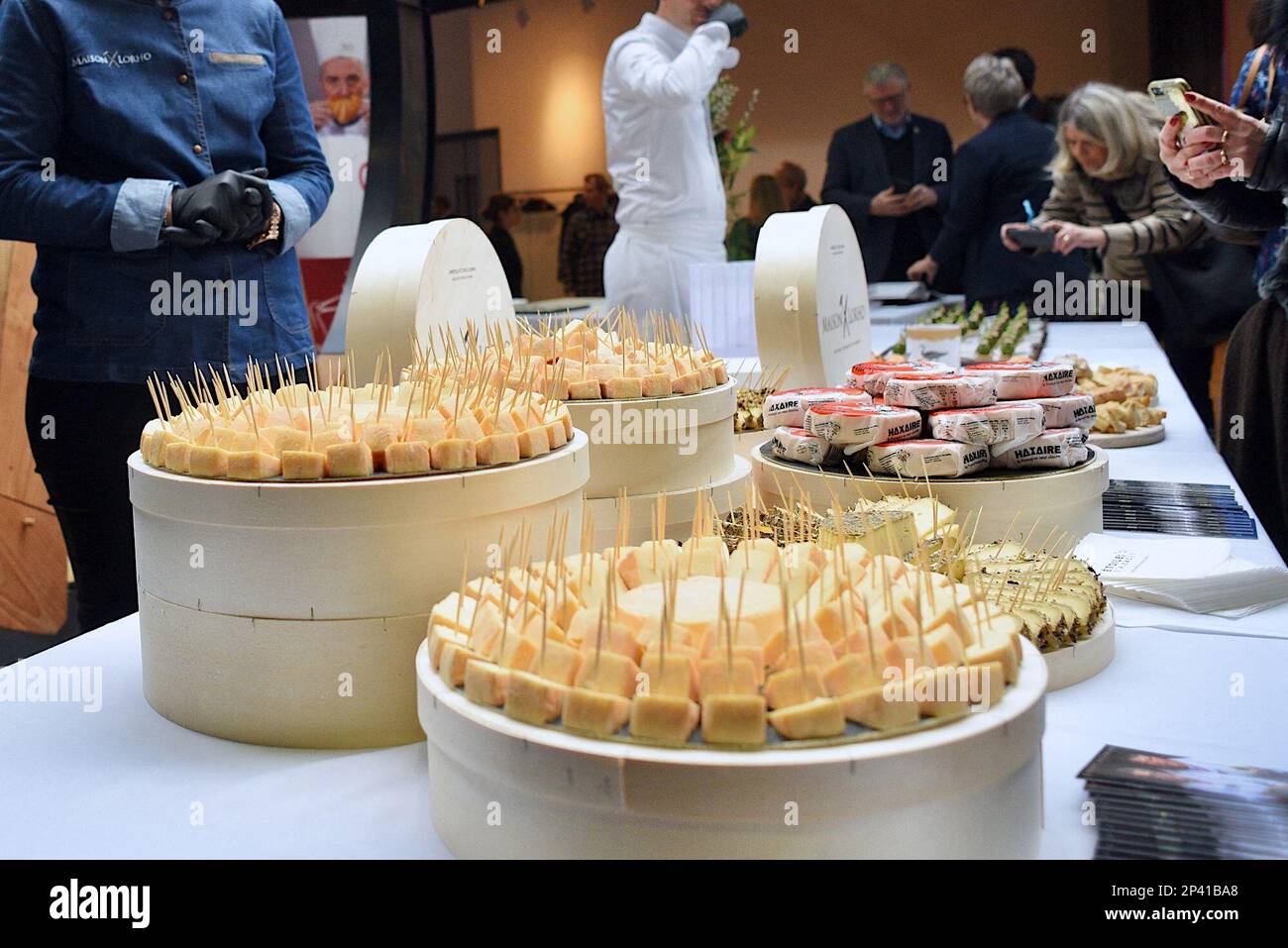 Strasburgo, Francia. 05th Mar, 2023. Inizio della cerimonia delle Guide Stars Michelin che si svolge durante due giorni a Strasburgo presso il Communauté Europénne d'Alsace e il Palais de la Musique et des Congrès. Alla presenza di Gwendal Poullennec, Guillaume Gomez, Jean Francois Piège, Frédéric Anton, Nicolas Stamm Corby, Jean-Luc Heimburger, Frédéric Bierry, Jean Luc Hoffmann, Monique Jung, Camille Sedira Miss Alsace.Strasbourg, Francia nordorientale, il 5 marzo 2023. Foto di Nicolas Roses/ ABACAPRESS.COM Credit: Abaca Press/Alamy Live News Foto Stock