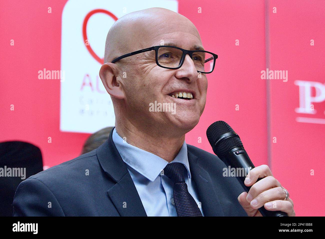 Strasburgo, Francia. 05th Mar, 2023. Inizio della cerimonia delle Guide Stars Michelin che si svolge durante due giorni a Strasburgo presso il Communauté Europénne d'Alsace e il Palais de la Musique et des Congrès. Alla presenza di Gwendal Poullennec, Guillaume Gomez, Jean Francois Piège, Frédéric Anton, Nicolas Stamm Corby, Jean-Luc Heimburger, Frédéric Bierry, Jean Luc Hoffmann, Monique Jung, Camille Sedira Miss Alsace.Strasbourg, Francia nordorientale, il 5 marzo 2023. Foto di Nicolas Roses/ ABACAPRESS.COM Credit: Abaca Press/Alamy Live News Foto Stock