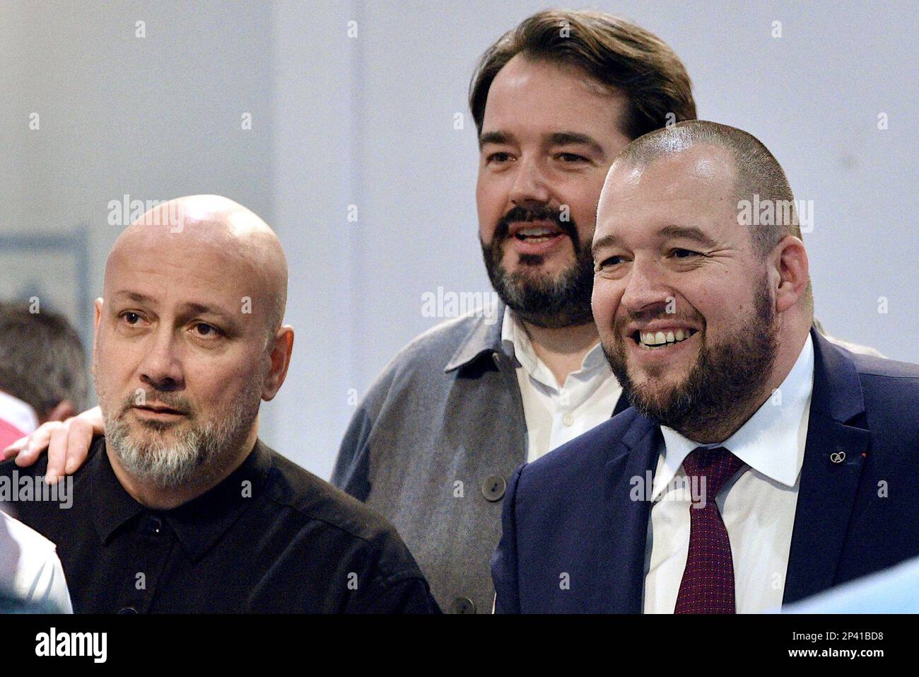 Strasburgo, Francia. 05th Mar, 2023. Inizio della cerimonia delle Guide Stars Michelin che si svolge durante due giorni a Strasburgo presso il Communauté Europénne d'Alsace e il Palais de la Musique et des Congrès. Alla presenza di Gwendal Poullennec, Guillaume Gomez, Jean Francois Piège, Frédéric Anton, Nicolas Stamm Corby, Jean-Luc Heimburger, Frédéric Bierry, Jean Luc Hoffmann, Monique Jung, Camille Sedira Miss Alsace.Strasbourg, Francia nordorientale, il 5 marzo 2023. Foto di Nicolas Roses/ ABACAPRESS.COM Credit: Abaca Press/Alamy Live News Foto Stock