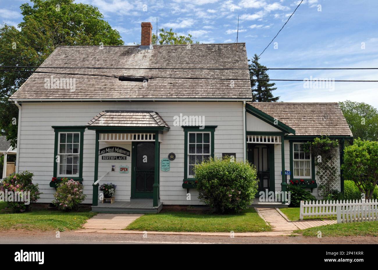 Lucy Maud Montgomery, autore di Anne of Green Gables, è nato in questa casa a New London, in PEI, nel 1874. Ora è aperto al pubblico come museo. Foto Stock