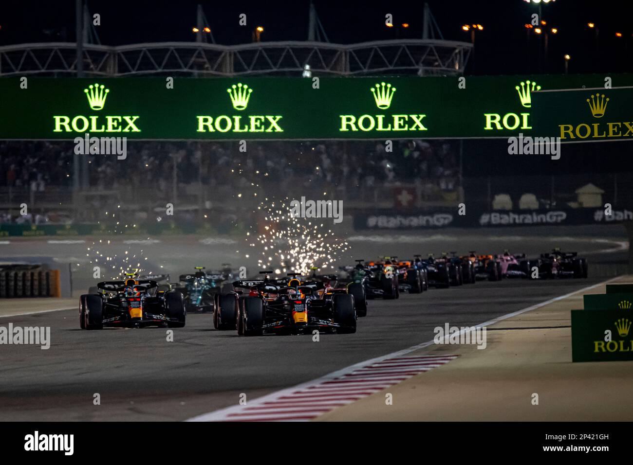 Sakhir, Bahrein, 05 marzo, Max Verstappen, olandese gareggia per la Red Bull Racing. Giornata di gara, 1° round del campionato di Formula 1 2023. Credit: Michael Potts/Alamy Live News Foto Stock