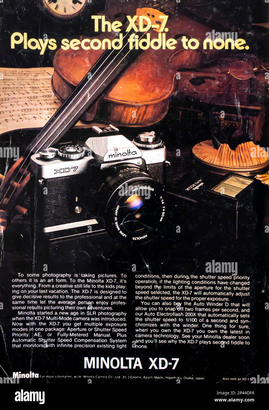 Minolta XD-7 in una rivista NatGeo gennaio 1979 Foto Stock