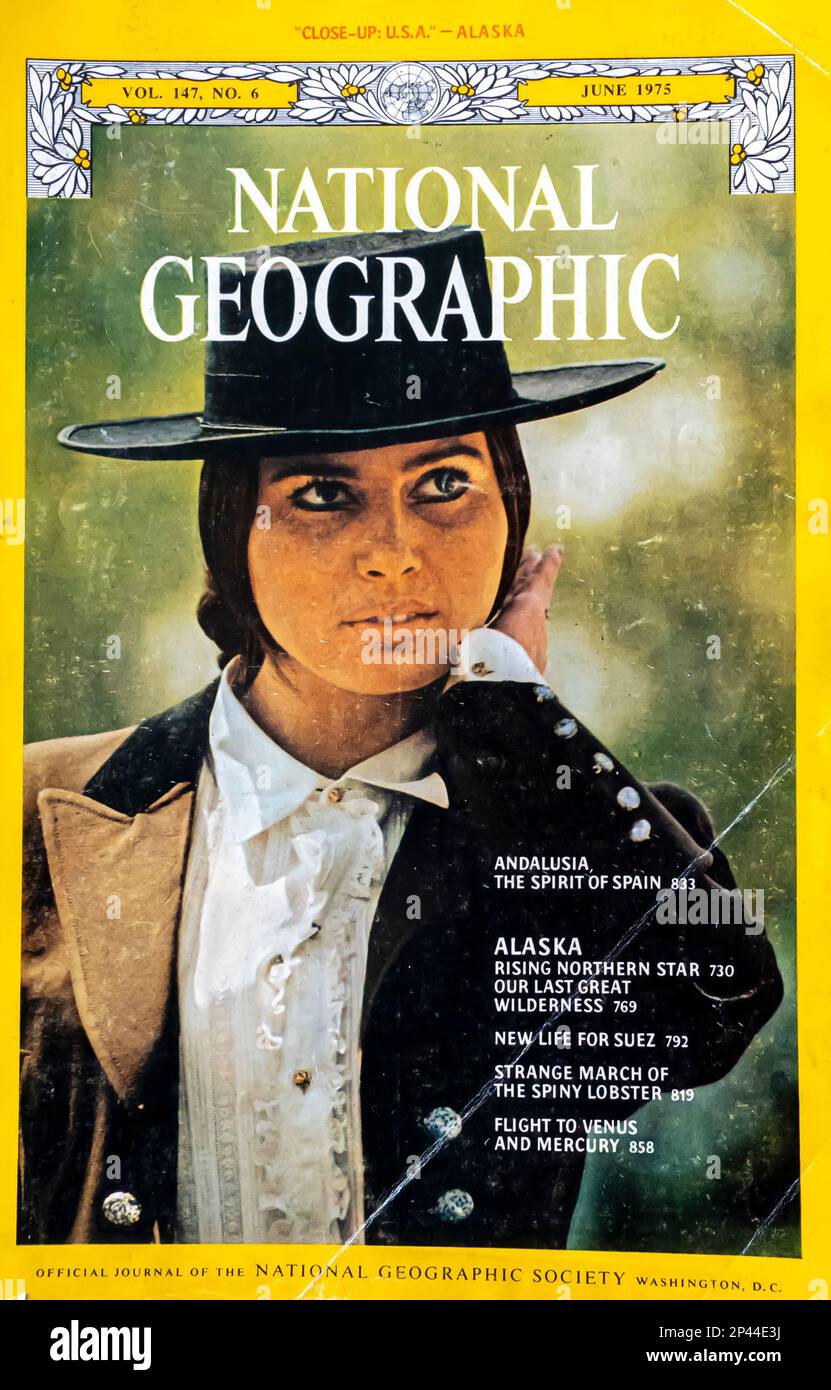 Copertina della rivista National Geographic giugno 1975 Foto Stock