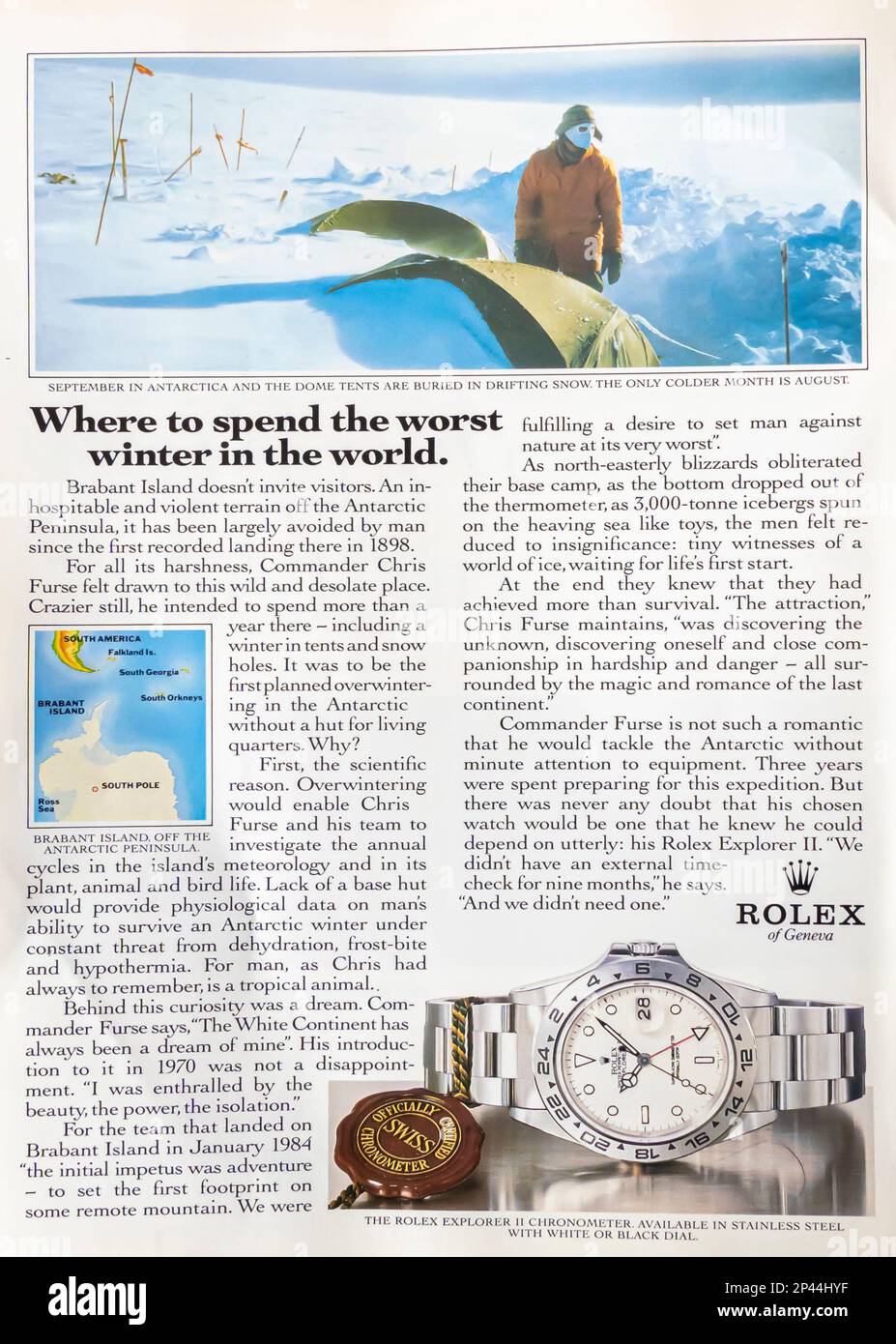 Annuncio a stampa Rolex Explorer II 1988 Foto Stock