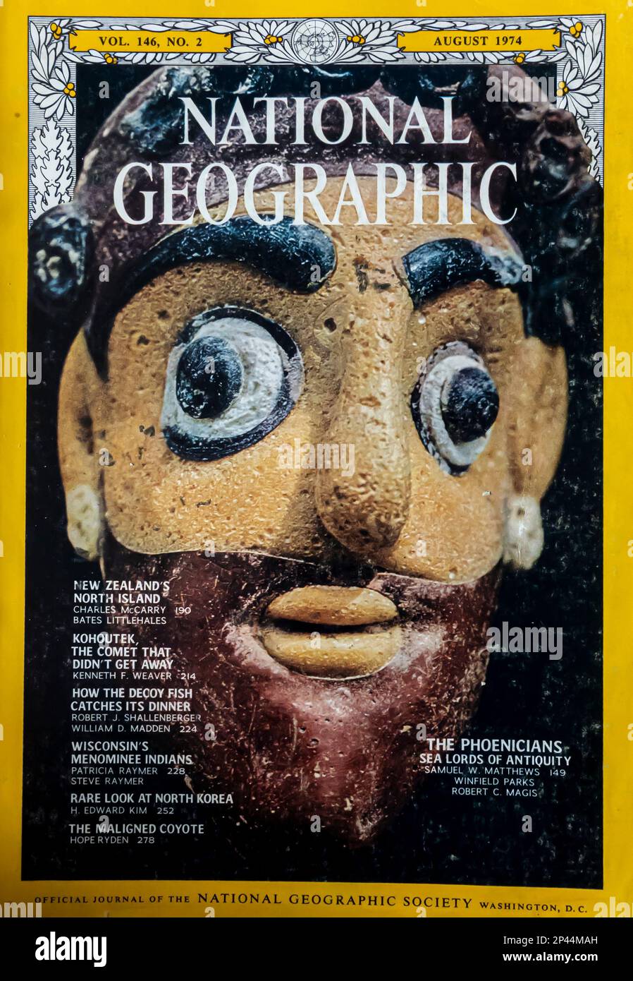 Copertina della rivista National Geographic agosto 1974 Foto Stock