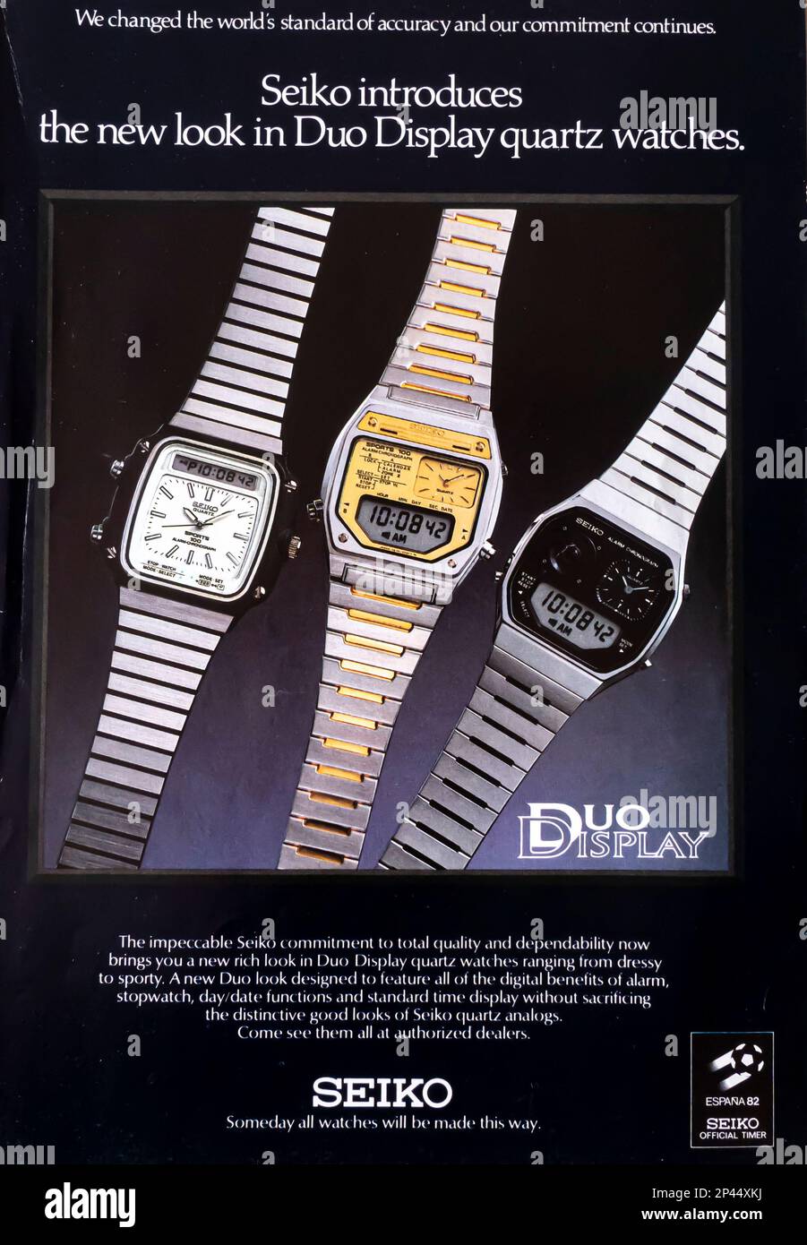 1981 Seiko Duo mostra orologi a stampa Foto Stock