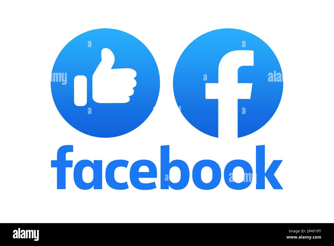 MYKOLAIV, UCRAINA - 19 SETTEMBRE 2021: Pollice su segno e logo Facebook su sfondo bianco Foto Stock