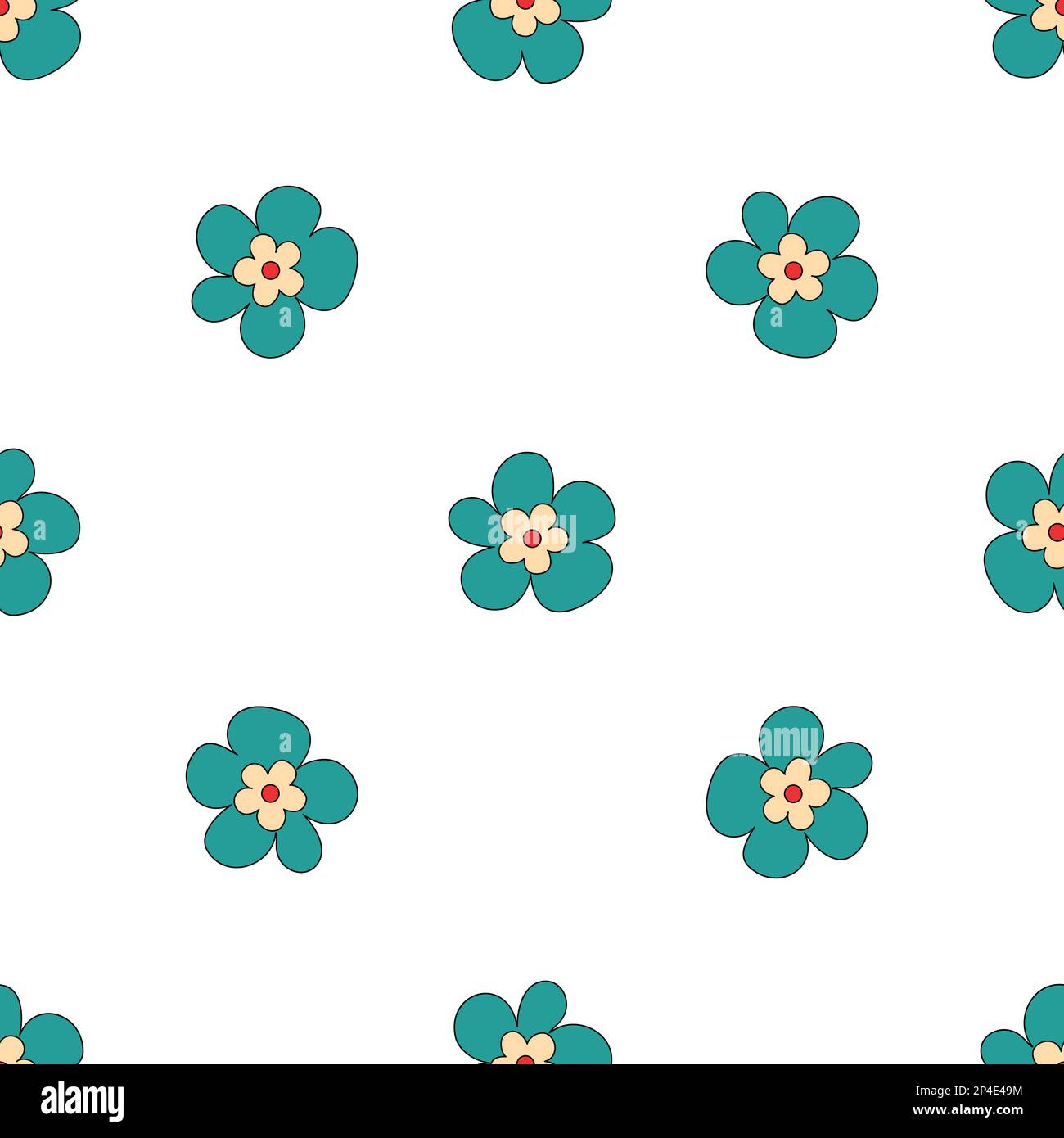 Carino motivo vettore floreale senza cuciture Illustrazione Vettoriale