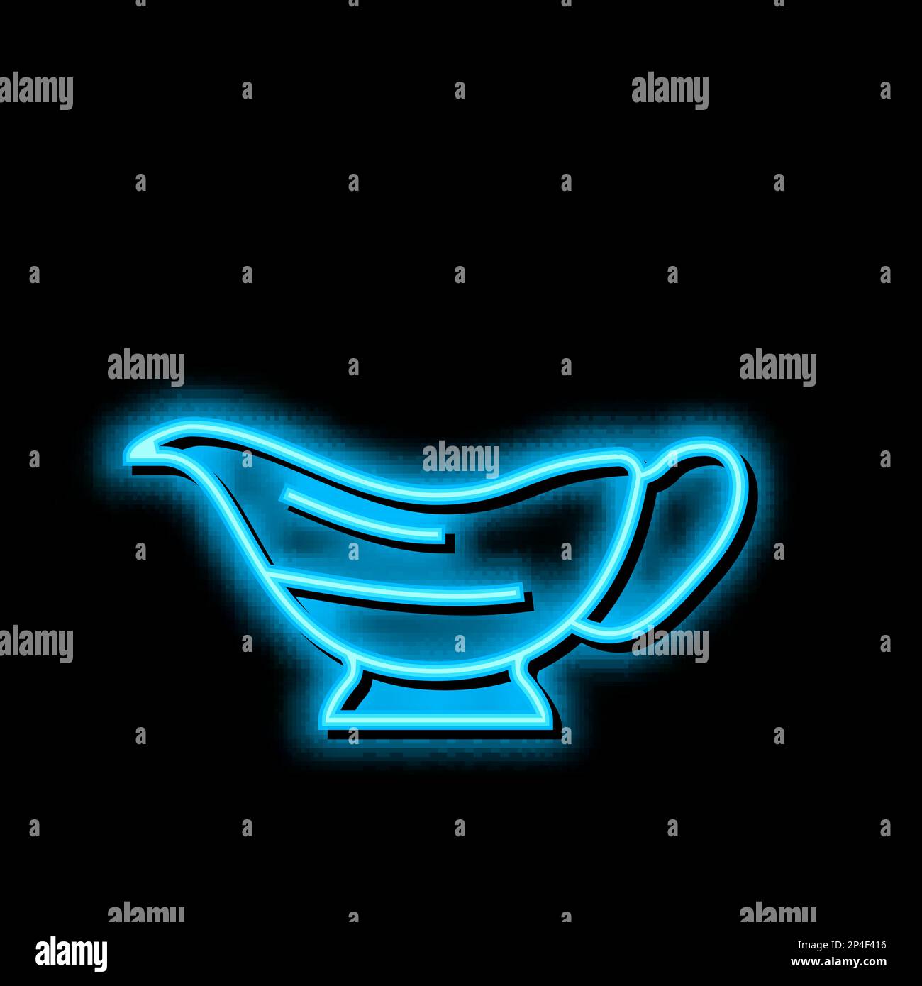 illustrazione dell'icona del bagliore al neon della barca con sugo Illustrazione Vettoriale